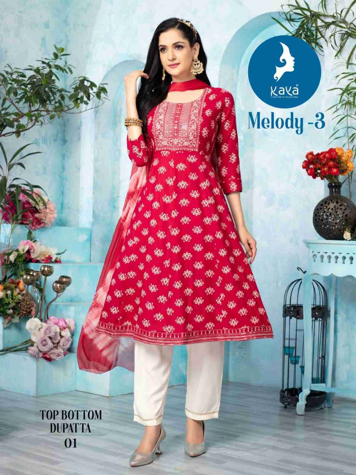 Melody Vol-3 By Kaya 01 To 08 Series Beautiful Festive Suits Colorful Stylish Fancy Casual Wear & Ethnic Wear Fancy Dresses At Wholesale Price