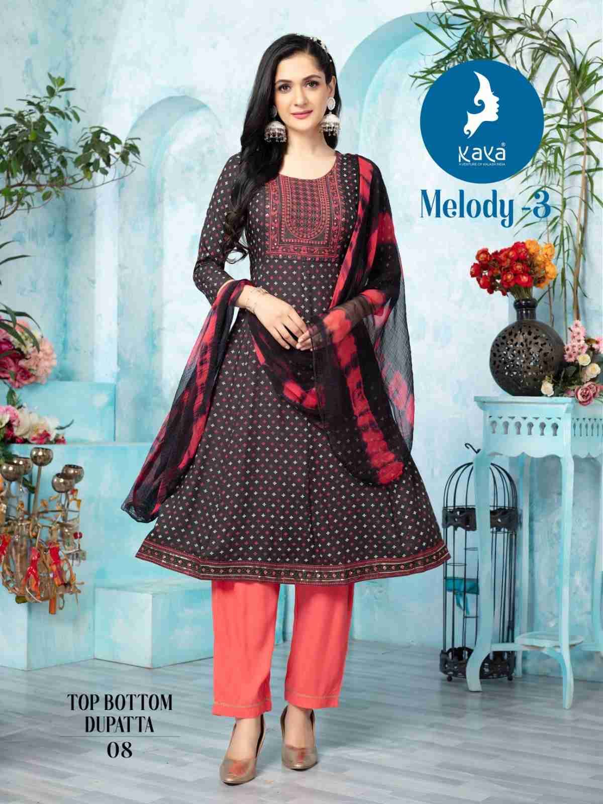 Melody Vol-3 By Kaya 01 To 08 Series Beautiful Festive Suits Colorful Stylish Fancy Casual Wear & Ethnic Wear Fancy Dresses At Wholesale Price