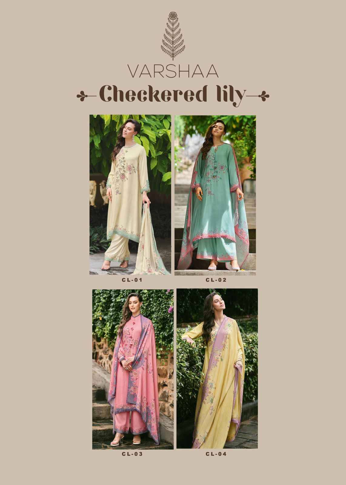 Checkered Lily By Varshaa 01 To 04 Series Beautiful Festive Suits Colorful Stylish Fancy Casual Wear & Ethnic Wear Cotton Linen Dresses At Wholesale Price