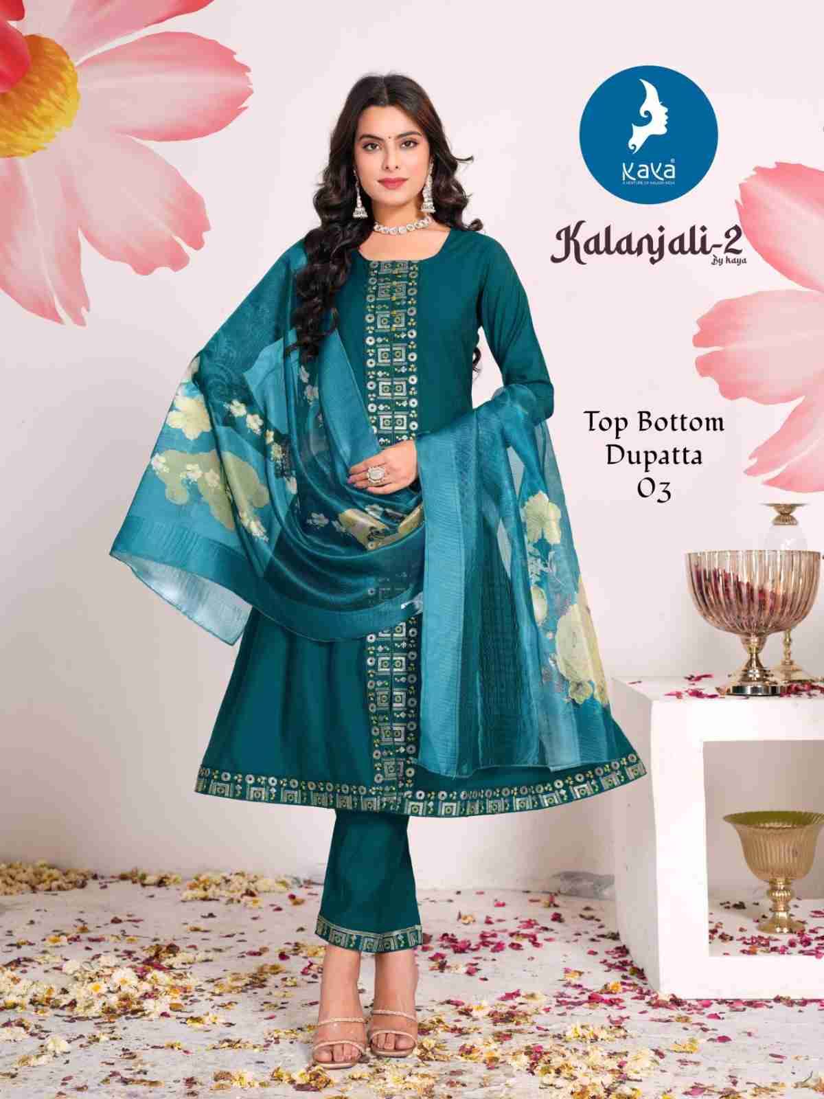 Kalanjali Vol-2 By Kaya 01 To 06 Series Festive Suits Collection Beautiful Stylish Fancy Colorful Party Wear & Occasional Wear Roman Silk Dresses At Wholesale Price