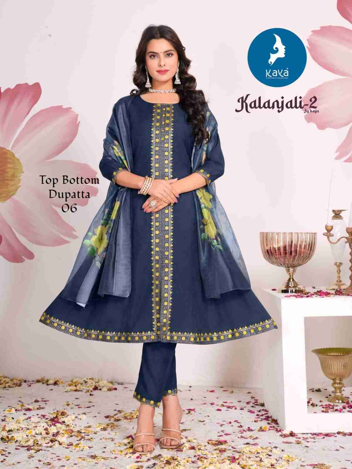 Kalanjali Vol-2 By Kaya 01 To 06 Series Festive Suits Collection Beautiful Stylish Fancy Colorful Party Wear & Occasional Wear Roman Silk Dresses At Wholesale Price