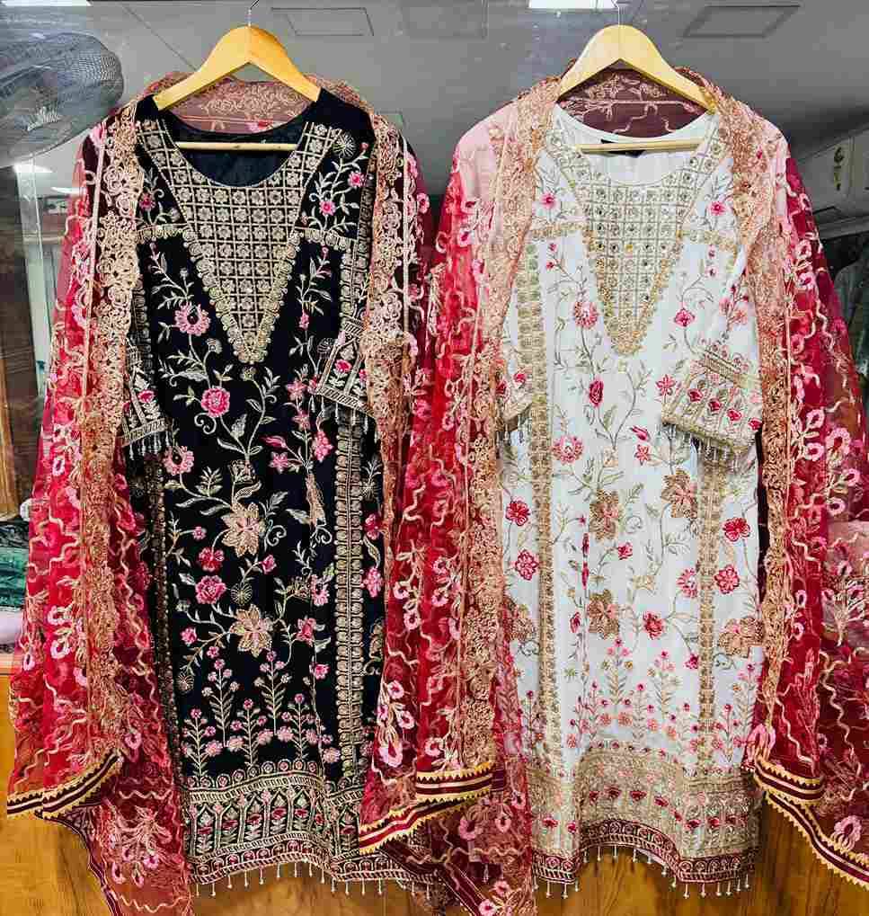 Ramsha Hit Design 1085 By Ramsha 1085-E To 1085-F Series Beautiful Pakistani Suits Colorful Stylish Fancy Casual Wear & Ethnic Wear Georgette Embroidered Dresses At Wholesale Price