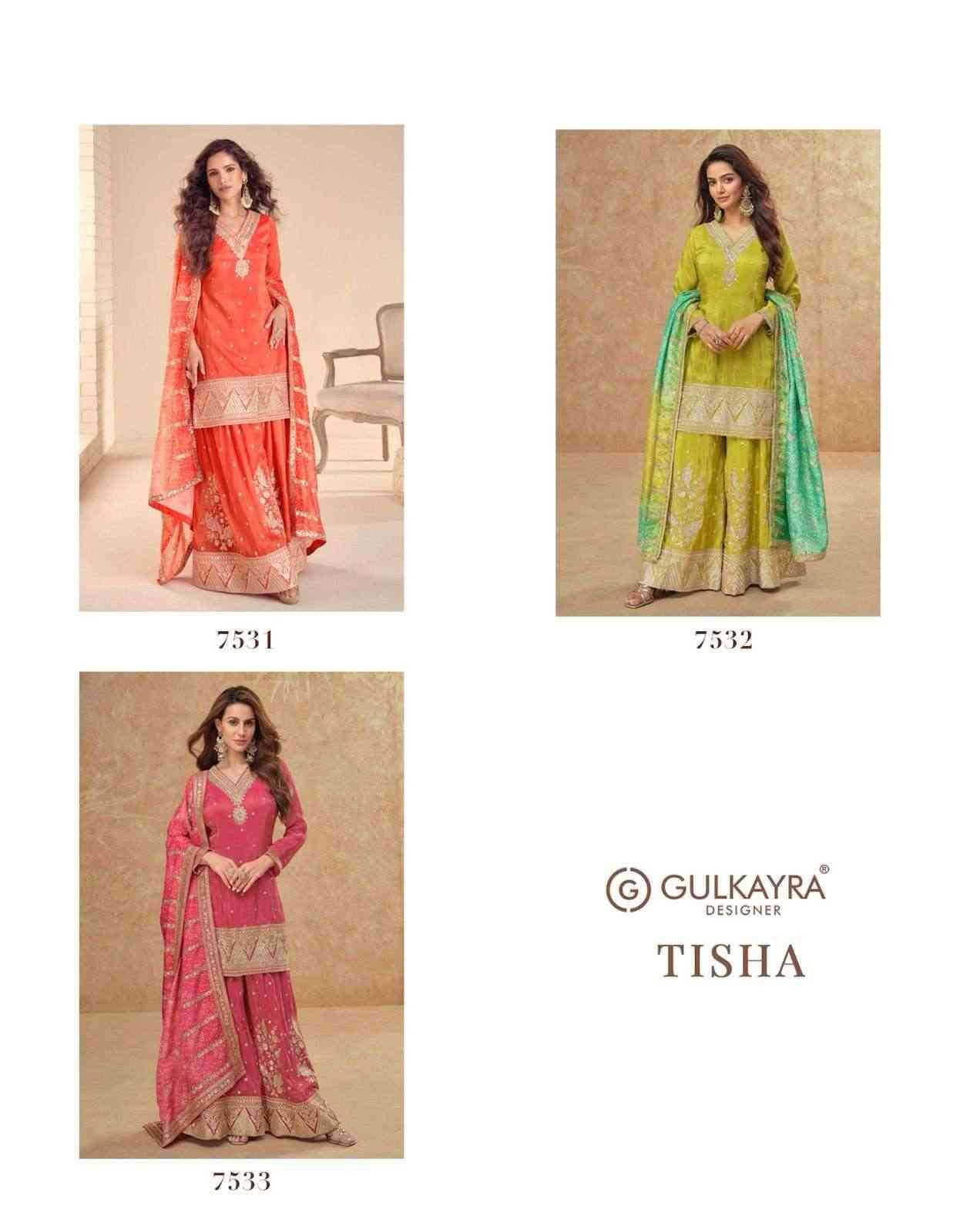 Tisha By Gulkayra Designer 7531 To 7533 Series Designer Festive Stylish Fancy Colorful Beautiful Party Wear & Ethnic Wear Collection Real Simar Silk Dresses At Wholesale Price