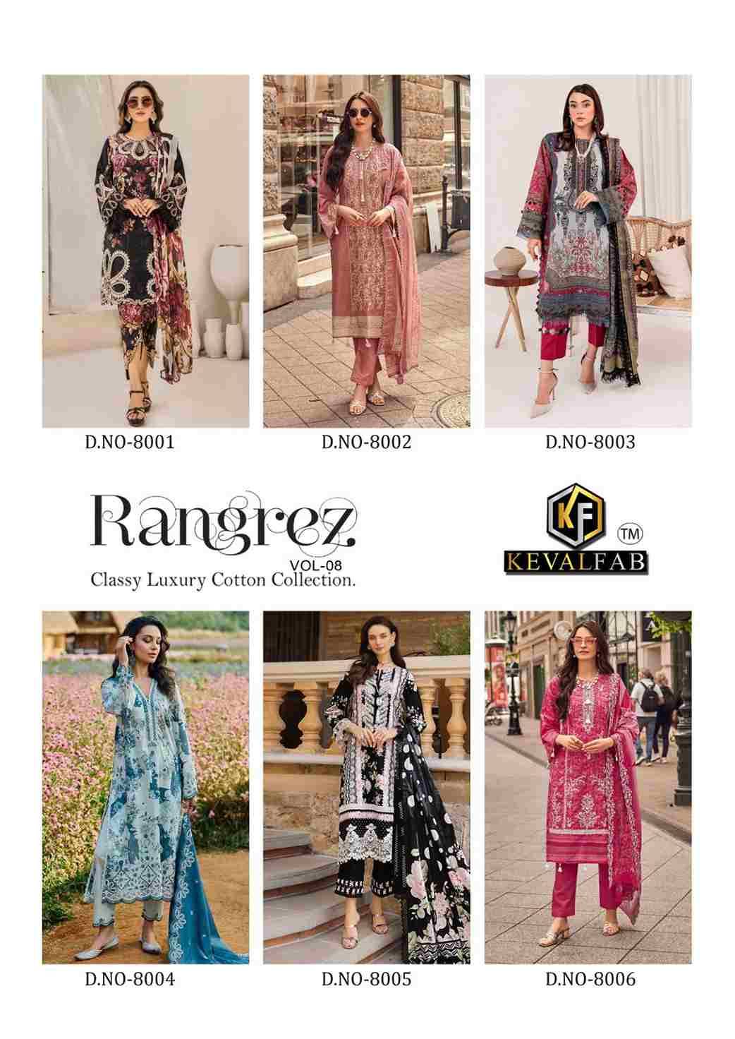 Rangrez Vol-8 By Keval Fab 8001 To 8006 Series Beautiful Festive Suits Stylish Fancy Colorful Casual Wear & Ethnic Wear Heavy Cotton Print Dresses At Wholesale Price