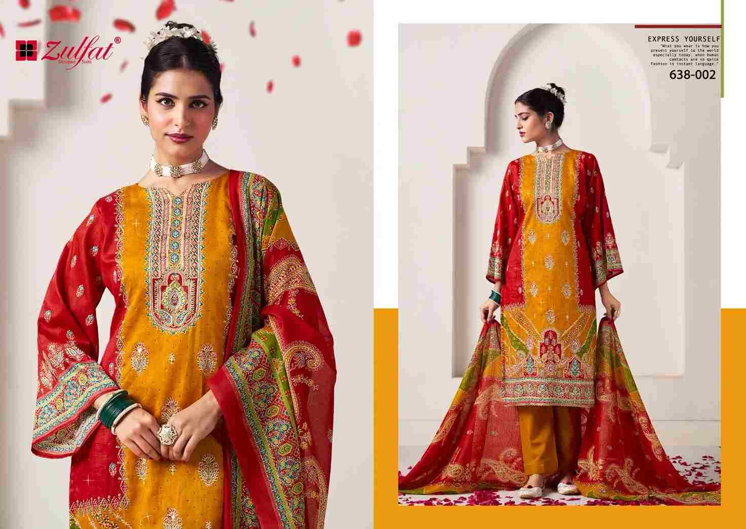 Sajni Vol-6 By Zulfat 638-001 To 638-004 Series Beautiful Festive Suits Stylish Fancy Colorful Casual Wear & Ethnic Wear Pure Jam Cotton Print Dresses At Wholesale Price