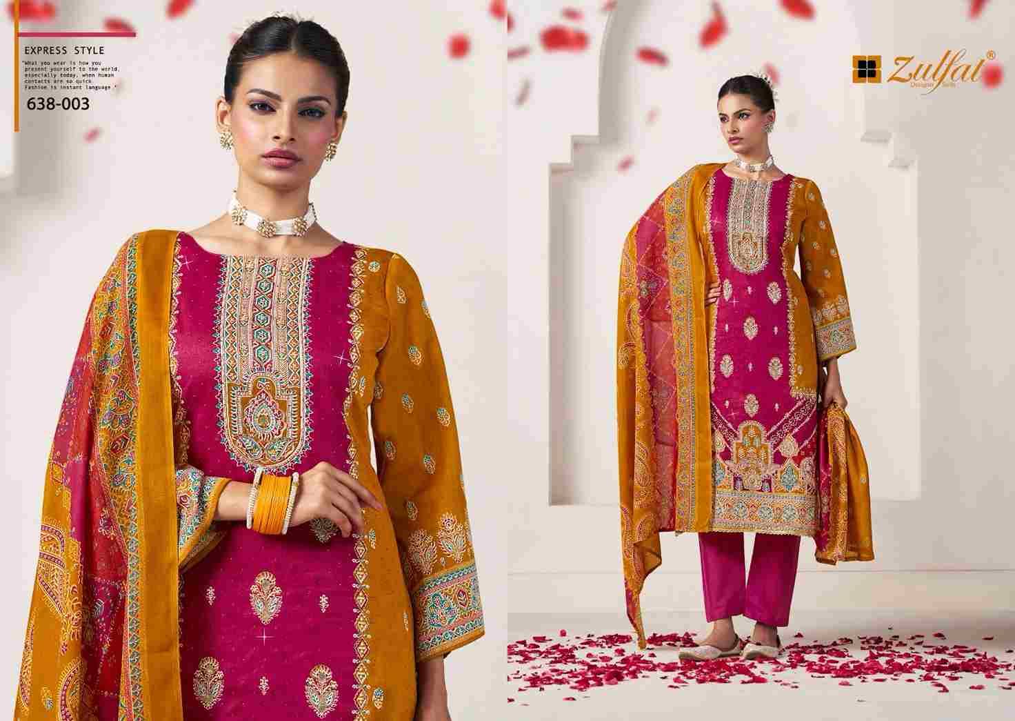 Sajni Vol-6 By Zulfat 638-001 To 638-004 Series Beautiful Festive Suits Stylish Fancy Colorful Casual Wear & Ethnic Wear Pure Jam Cotton Print Dresses At Wholesale Price