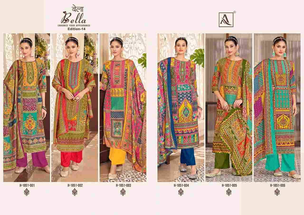 Bella Vol-14 By Alok Suit 1851-001 To 1851-006 Series Beautiful Festive Suits Stylish Fancy Colorful Casual Wear & Ethnic Wear Pure Muslin Print Dresses At Wholesale Price