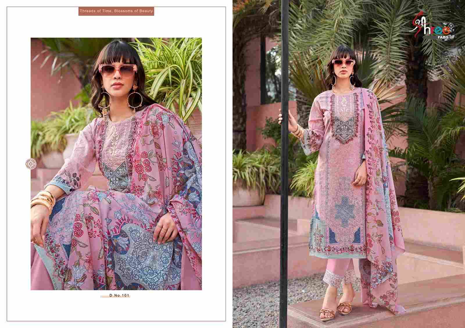 Mashaal Emb Lawn Vol-1 By Shree Fabs 101 To 108 Series Beautiful Pakistani Suits Stylish Fancy Colorful Party Wear & Occasional Wear Pure Cotton Embroidery Dresses At Wholesale Price