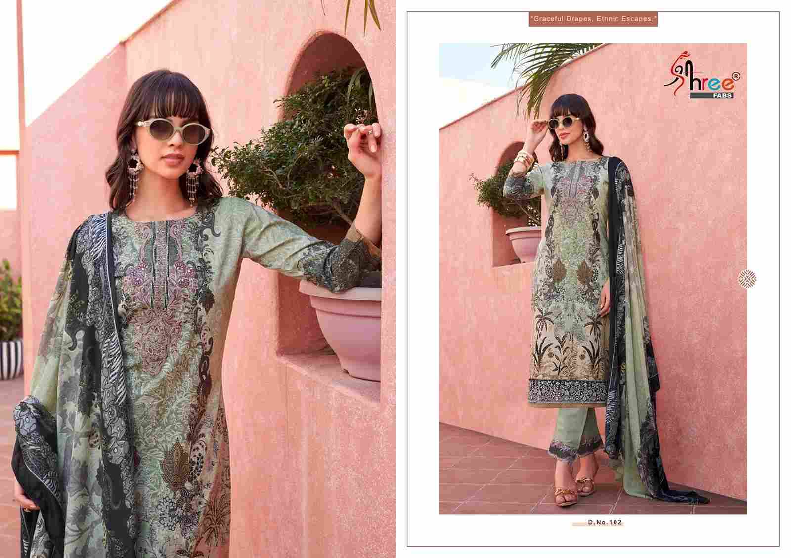 Mashaal Emb Lawn Vol-1 By Shree Fabs 101 To 108 Series Beautiful Pakistani Suits Stylish Fancy Colorful Party Wear & Occasional Wear Pure Cotton Embroidery Dresses At Wholesale Price