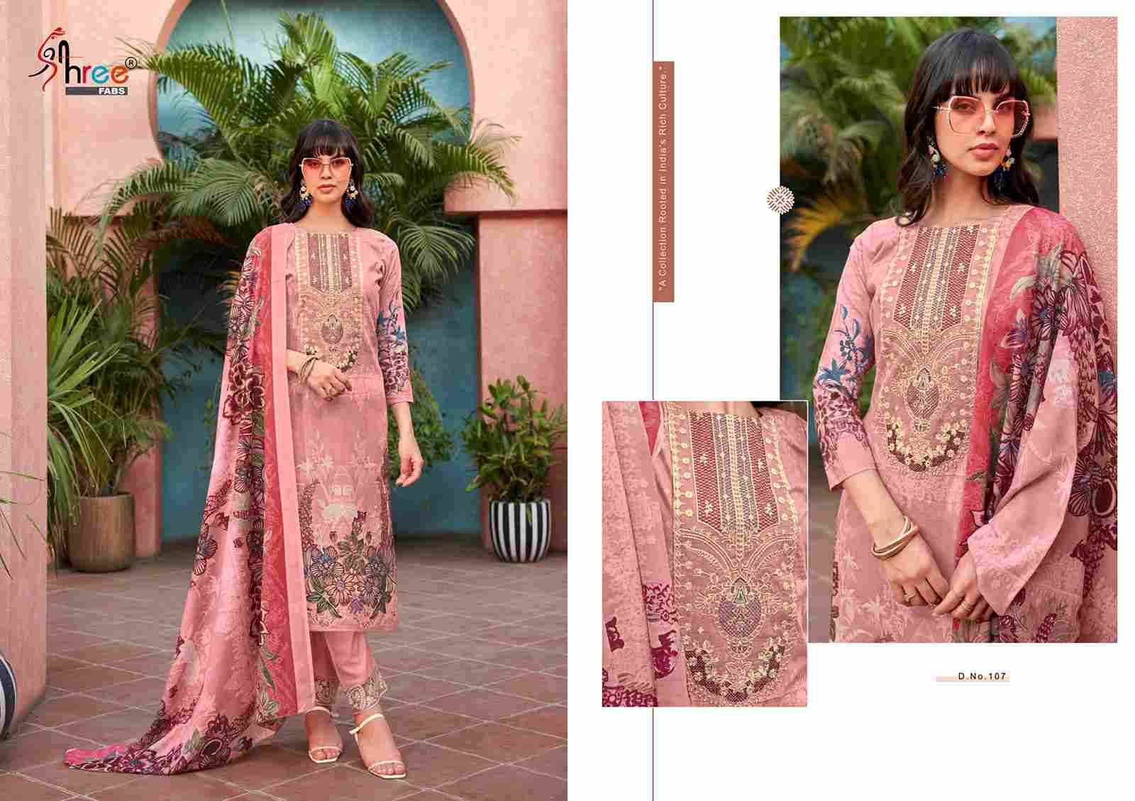 Mashaal Emb Lawn Vol-1 By Shree Fabs 101 To 108 Series Beautiful Pakistani Suits Stylish Fancy Colorful Party Wear & Occasional Wear Pure Cotton Embroidery Dresses At Wholesale Price