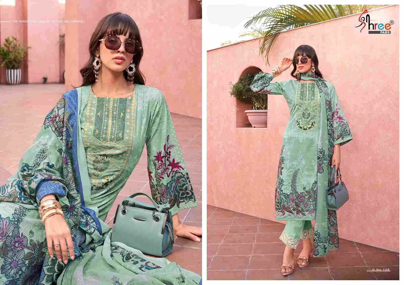 Mashaal Emb Lawn Vol-1 By Shree Fabs 101 To 108 Series Beautiful Pakistani Suits Stylish Fancy Colorful Party Wear & Occasional Wear Pure Cotton Embroidery Dresses At Wholesale Price