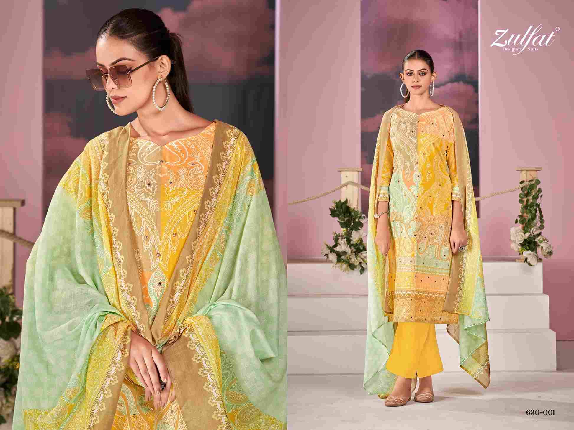 Summer Breeze By Zulfat 630-001 To 630-006 Series Beautiful Festive Suits Stylish Fancy Colorful Casual Wear & Ethnic Wear Pure Cotton Print Dresses At Wholesale Price