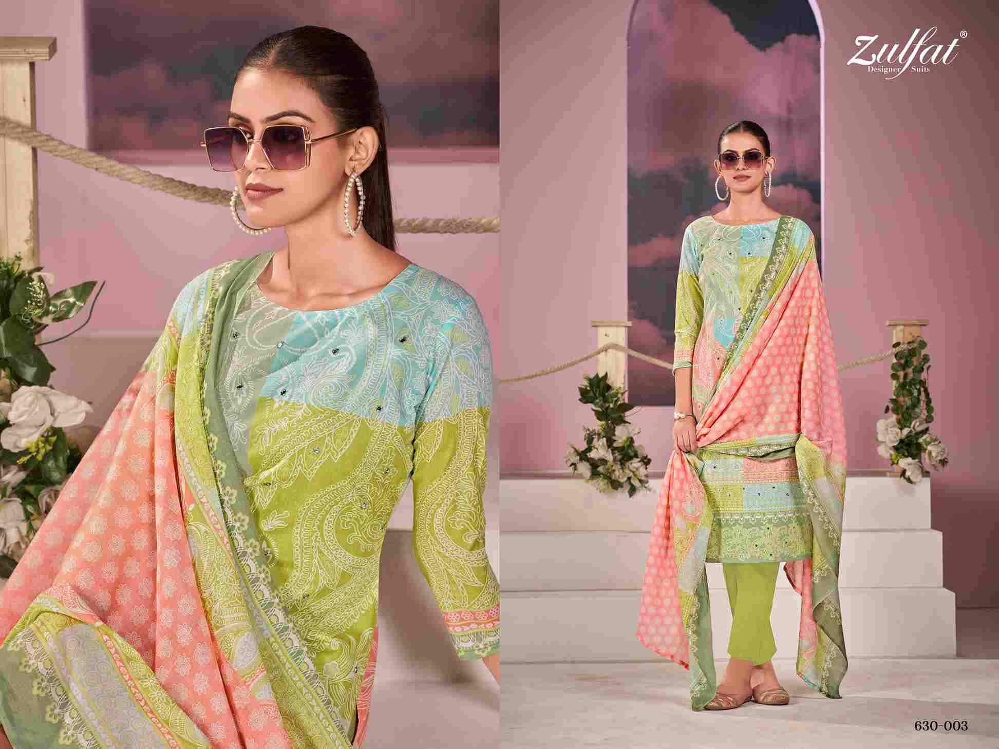 Summer Breeze By Zulfat 630-001 To 630-006 Series Beautiful Festive Suits Stylish Fancy Colorful Casual Wear & Ethnic Wear Pure Cotton Print Dresses At Wholesale Price