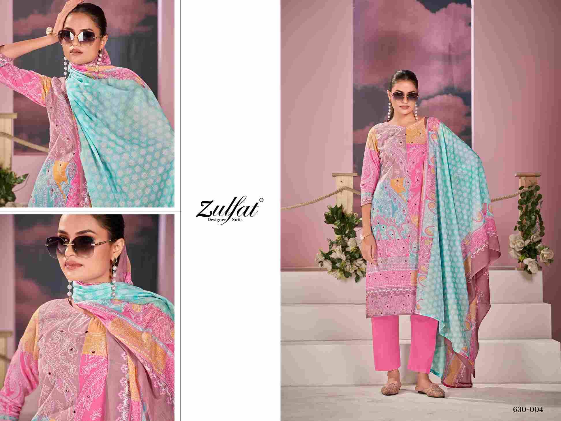 Summer Breeze By Zulfat 630-001 To 630-006 Series Beautiful Festive Suits Stylish Fancy Colorful Casual Wear & Ethnic Wear Pure Cotton Print Dresses At Wholesale Price