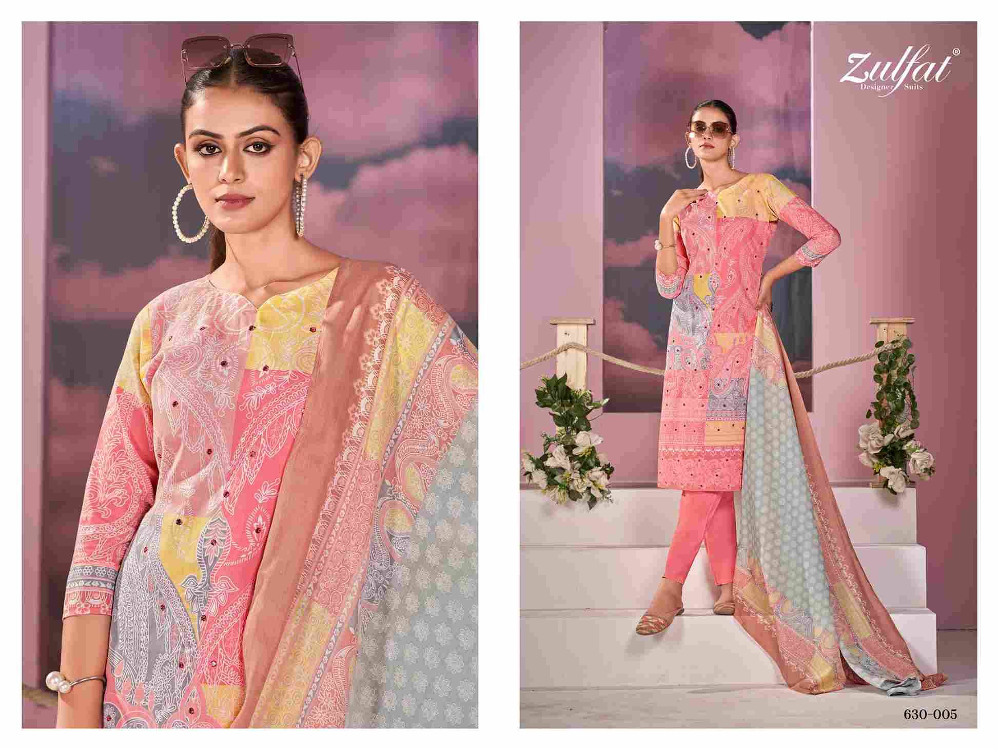 Summer Breeze By Zulfat 630-001 To 630-006 Series Beautiful Festive Suits Stylish Fancy Colorful Casual Wear & Ethnic Wear Pure Cotton Print Dresses At Wholesale Price