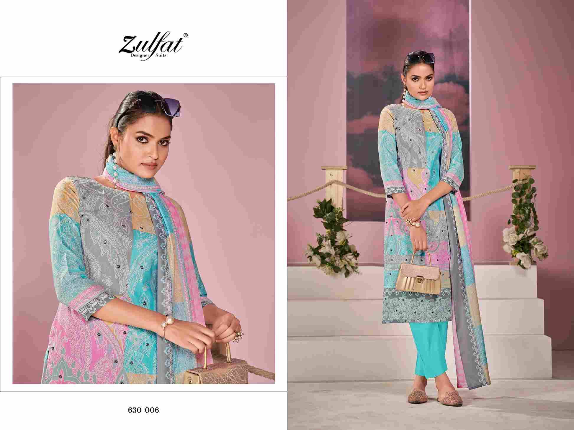 Summer Breeze By Zulfat 630-001 To 630-006 Series Beautiful Festive Suits Stylish Fancy Colorful Casual Wear & Ethnic Wear Pure Cotton Print Dresses At Wholesale Price