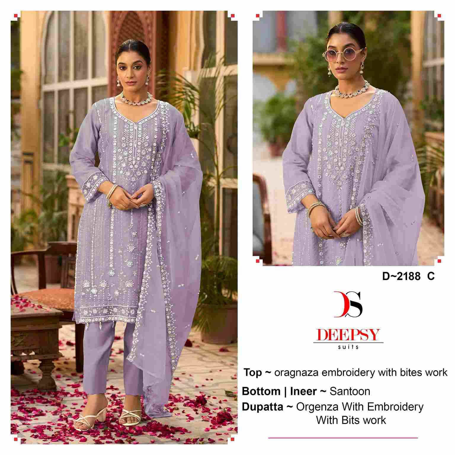 Deepsy Hit Design D-2188 Colours By Deepsy Suits D-2188-A To D-2188-D Series Beautiful Pakistani Suits Colorful Stylish Fancy Casual Wear & Ethnic Wear Organza Embroidered Dresses At Wholesale Price