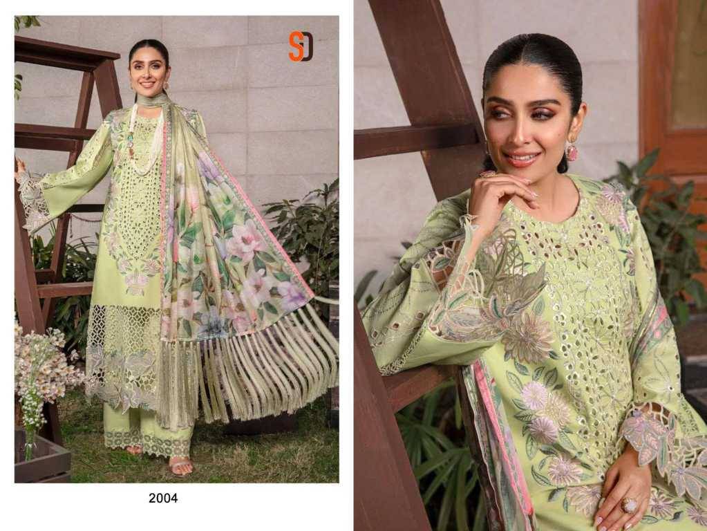 Rangrasiya Vol-2 By Shraddha Designer 2001 To 2004 Series Designer Pakistani Suits Beautiful Stylish Fancy Colorful Party Wear & Occasional Wear Pure Cotton Embroidered Dresses At Wholesale Price