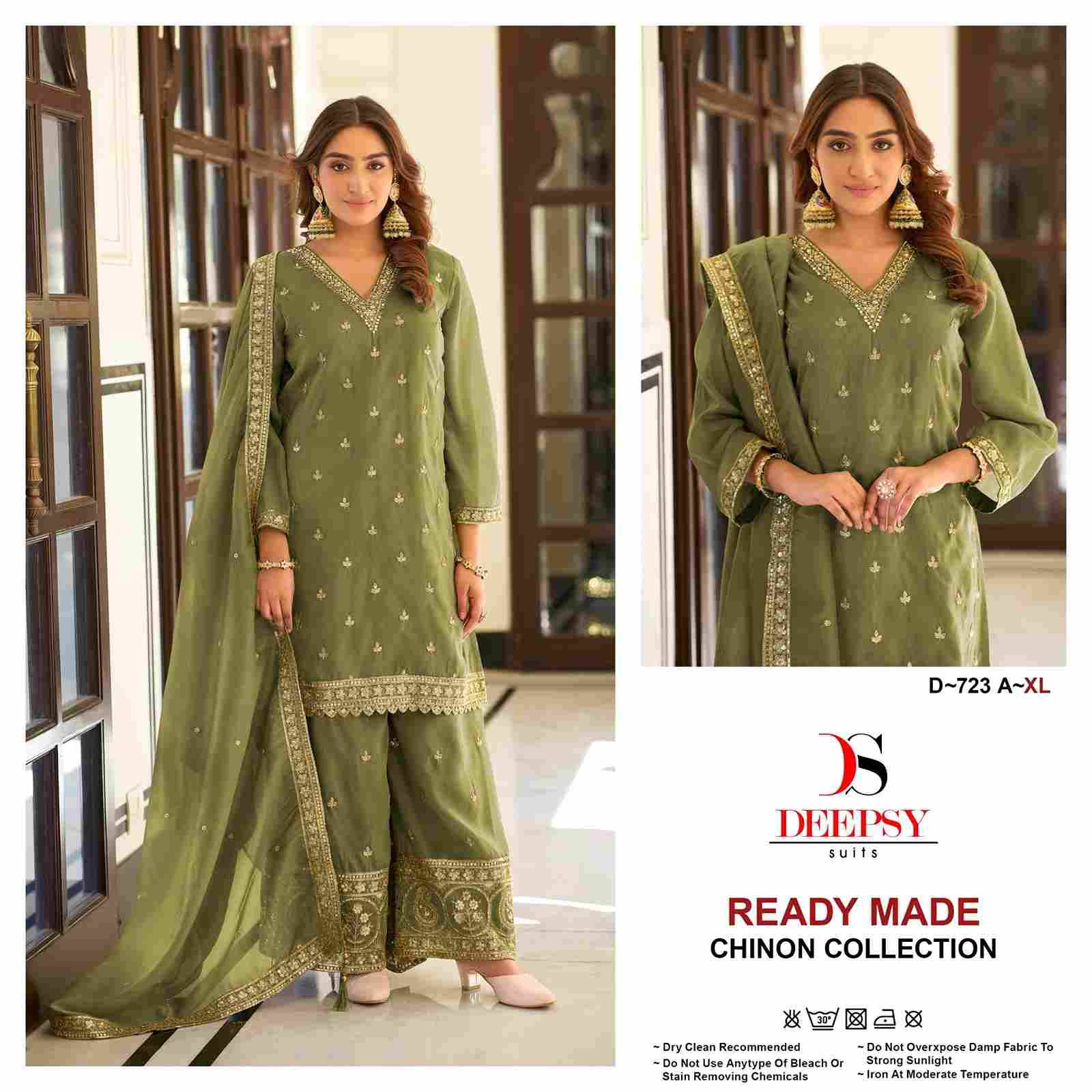 Deepsy Hit Design 723 Colours By Deepsy Suits 723-A To 723-C Series Beautiful Pakistani Suits Colorful Stylish Fancy Casual Wear & Ethnic Wear Pure Simar Silk With Embroidered Dresses At Wholesale Price