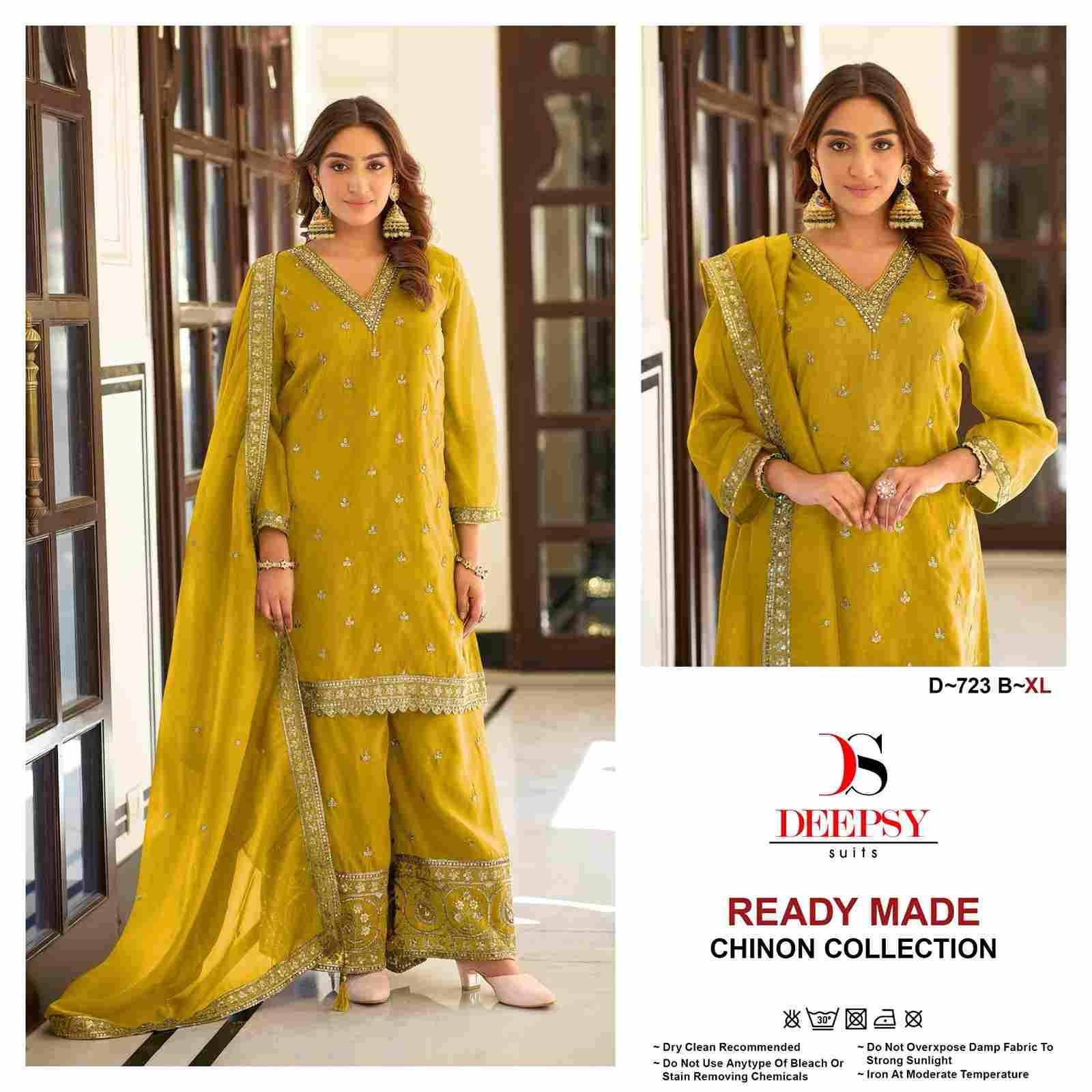 Deepsy Hit Design 723 Colours By Deepsy Suits 723-A To 723-C Series Beautiful Pakistani Suits Colorful Stylish Fancy Casual Wear & Ethnic Wear Pure Simar Silk With Embroidered Dresses At Wholesale Price