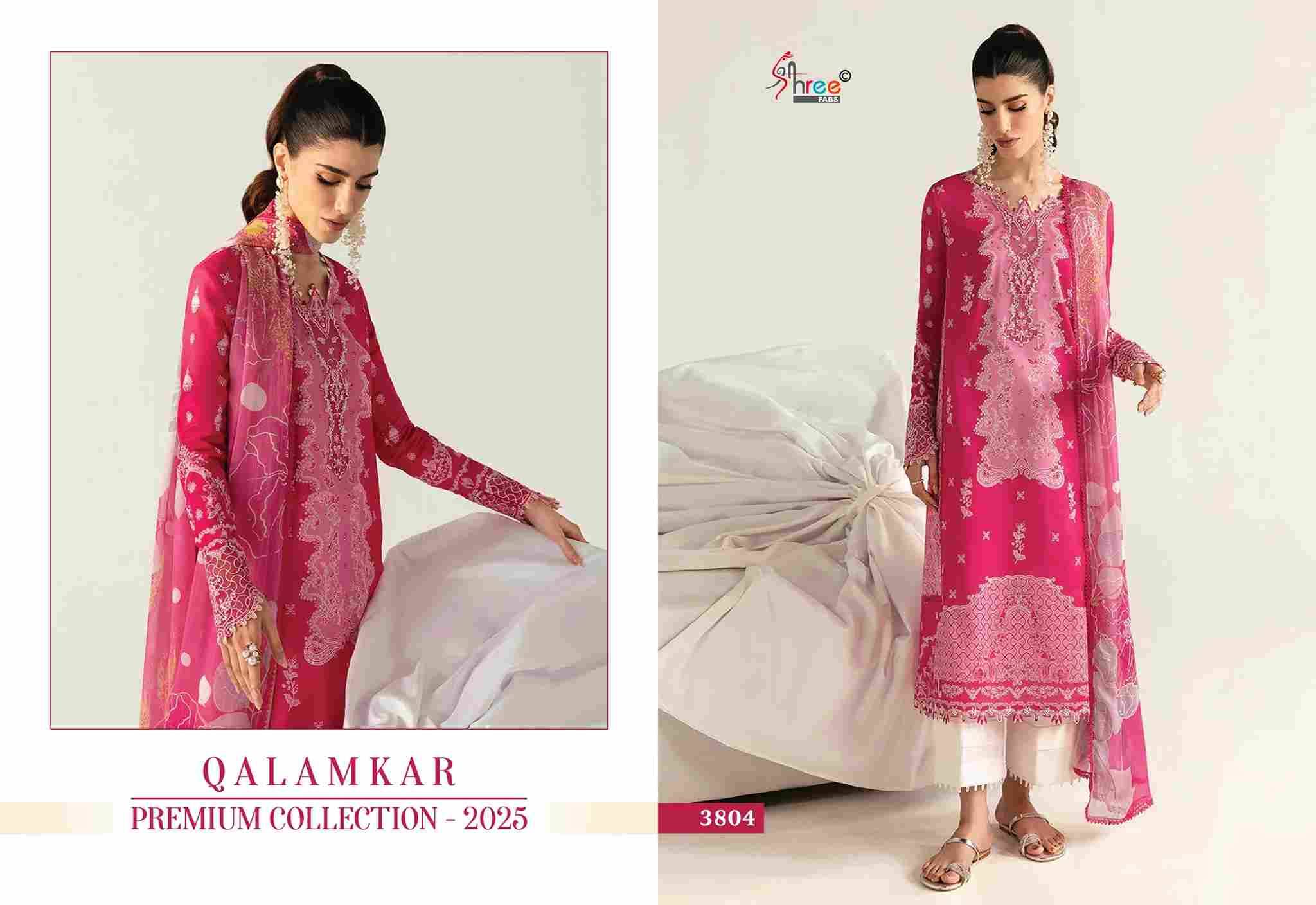 Qalamkar Premium Collection-2025 By Shree Fabs 3801 To 3807 Series Designer Pakistani Suits Beautiful Stylish Fancy Colorful Party Wear & Occasional Wear Pure Cotton Print Embroidered Dresses At Wholesale Price