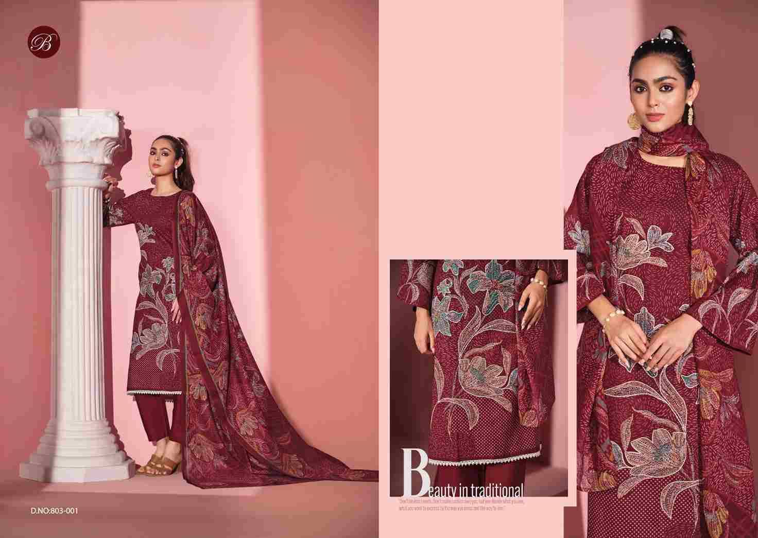 Safeena By Belliza 803-001 To 803-006 Series Beautiful Stylish Festive Suits Fancy Colorful Casual Wear & Ethnic Wear & Ready To Wear Pure Cotton Digital Print Dresses At Wholesale Price