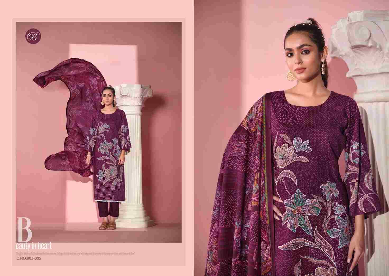 Safeena By Belliza 803-001 To 803-006 Series Beautiful Stylish Festive Suits Fancy Colorful Casual Wear & Ethnic Wear & Ready To Wear Pure Cotton Digital Print Dresses At Wholesale Price