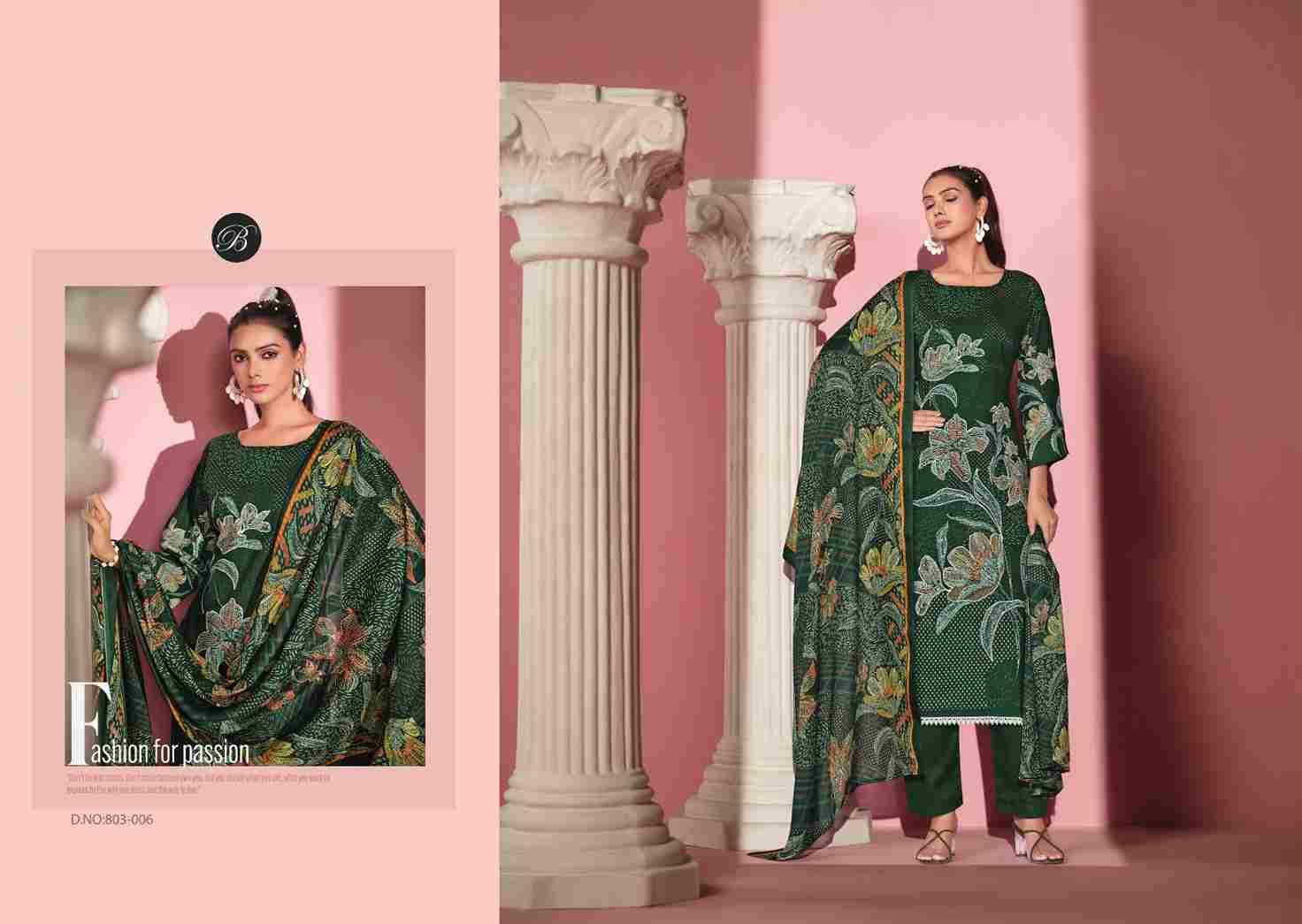 Safeena By Belliza 803-001 To 803-006 Series Beautiful Stylish Festive Suits Fancy Colorful Casual Wear & Ethnic Wear & Ready To Wear Pure Cotton Digital Print Dresses At Wholesale Price