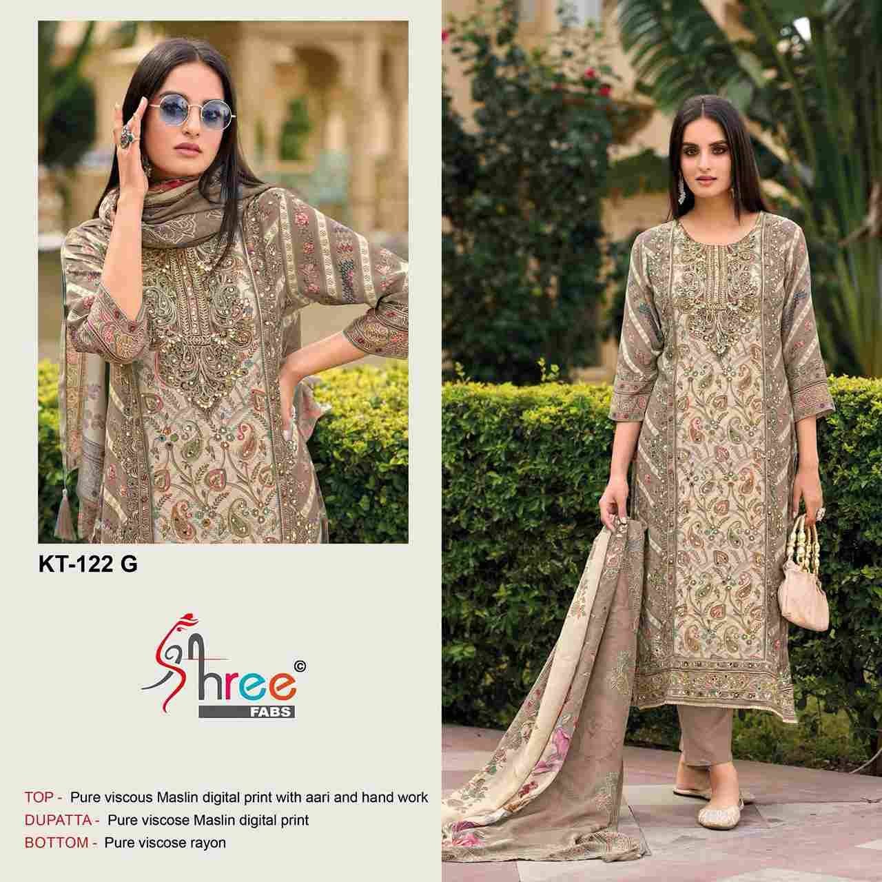 Shree Fabs Hit Design Kt-122 Vol-2 Colours By Shree Fabs Kt-122-E To Kt-122-H Series Designer Pakistani Suits Beautiful Fancy Stylish Colorful Party Wear & Occasional Wear Pure Viscose Muslin Print Dresses At Wholesale Price