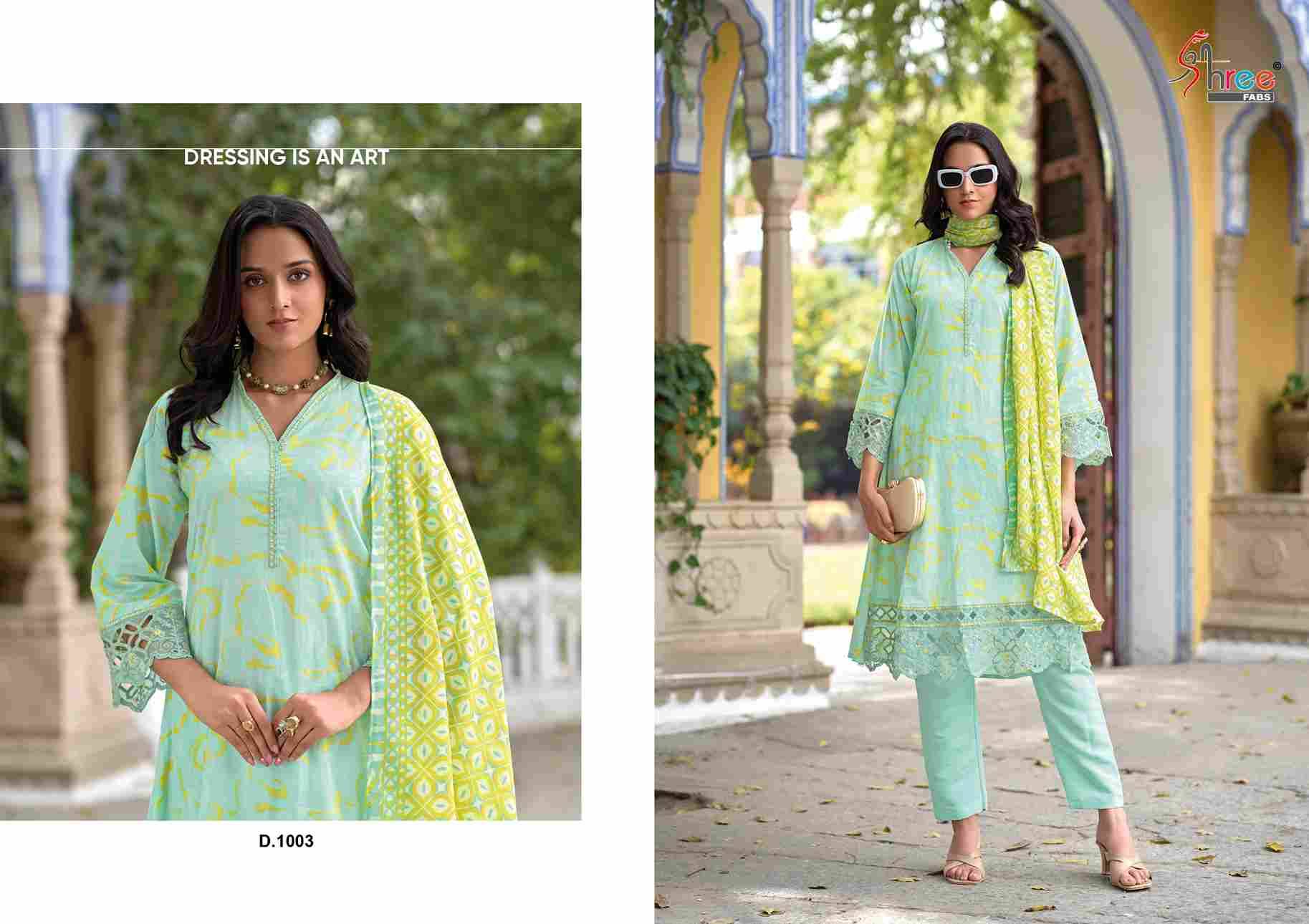 Sada Bahar Cutwork Collection By Shree Fabs 1001 To 1005 Designer Pakistani Suits Beautiful Fancy Stylish Colorful Party Wear & Occasional Wear Pure Cotton Print Embroidery Dresses At Wholesale Price