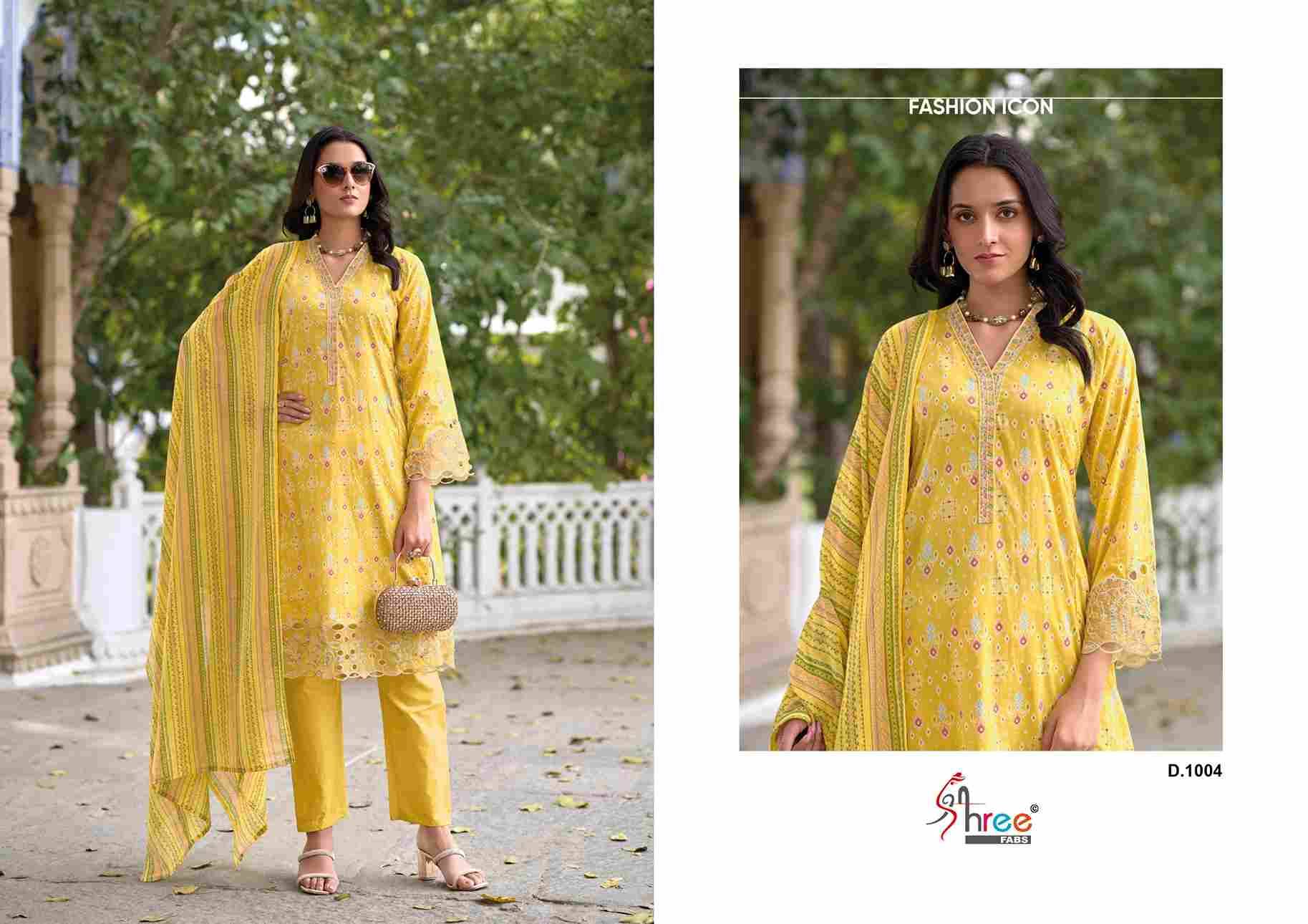 Sada Bahar Cutwork Collection By Shree Fabs 1001 To 1005 Designer Pakistani Suits Beautiful Fancy Stylish Colorful Party Wear & Occasional Wear Pure Cotton Print Embroidery Dresses At Wholesale Price