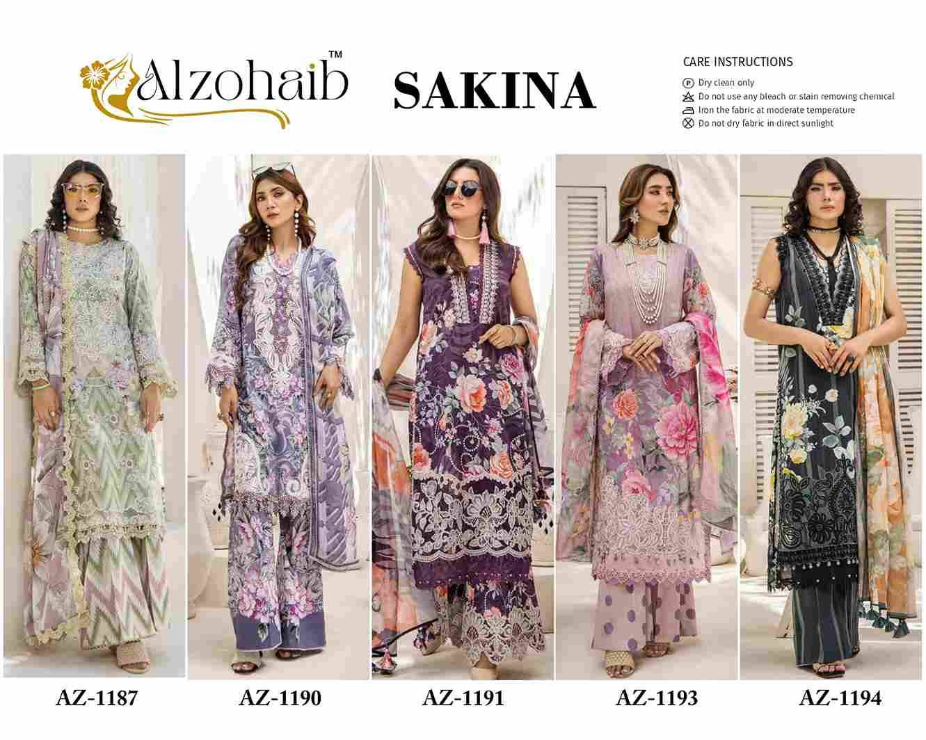 Sakina By Alzohaib Series Beautiful Pakistani Suits Stylish Fancy Colorful Party Wear & Occasional Wear Pure Cotton Print Dresses At Wholesale Price