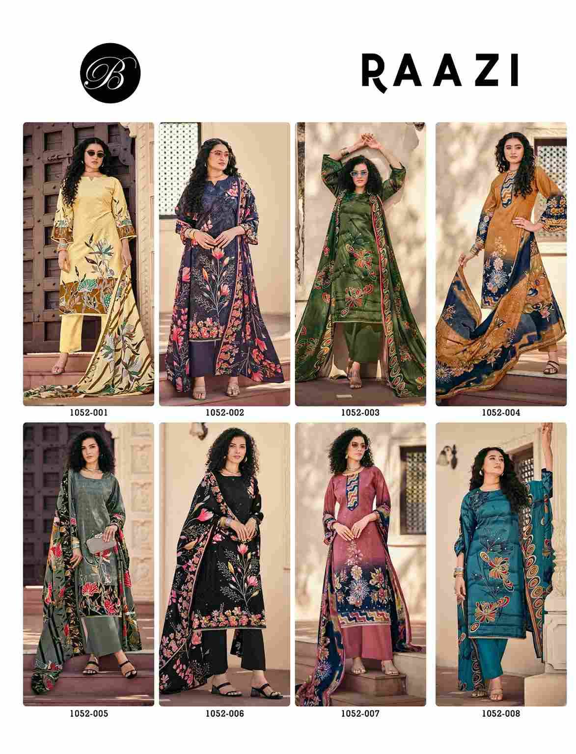 Raazi By Belliza 1052-001 To 1052-008 Series Beautiful Festive Suits Stylish Fancy Colorful Casual Wear & Ethnic Wear Pure Cotton Digital Print Dresses At Wholesale Price