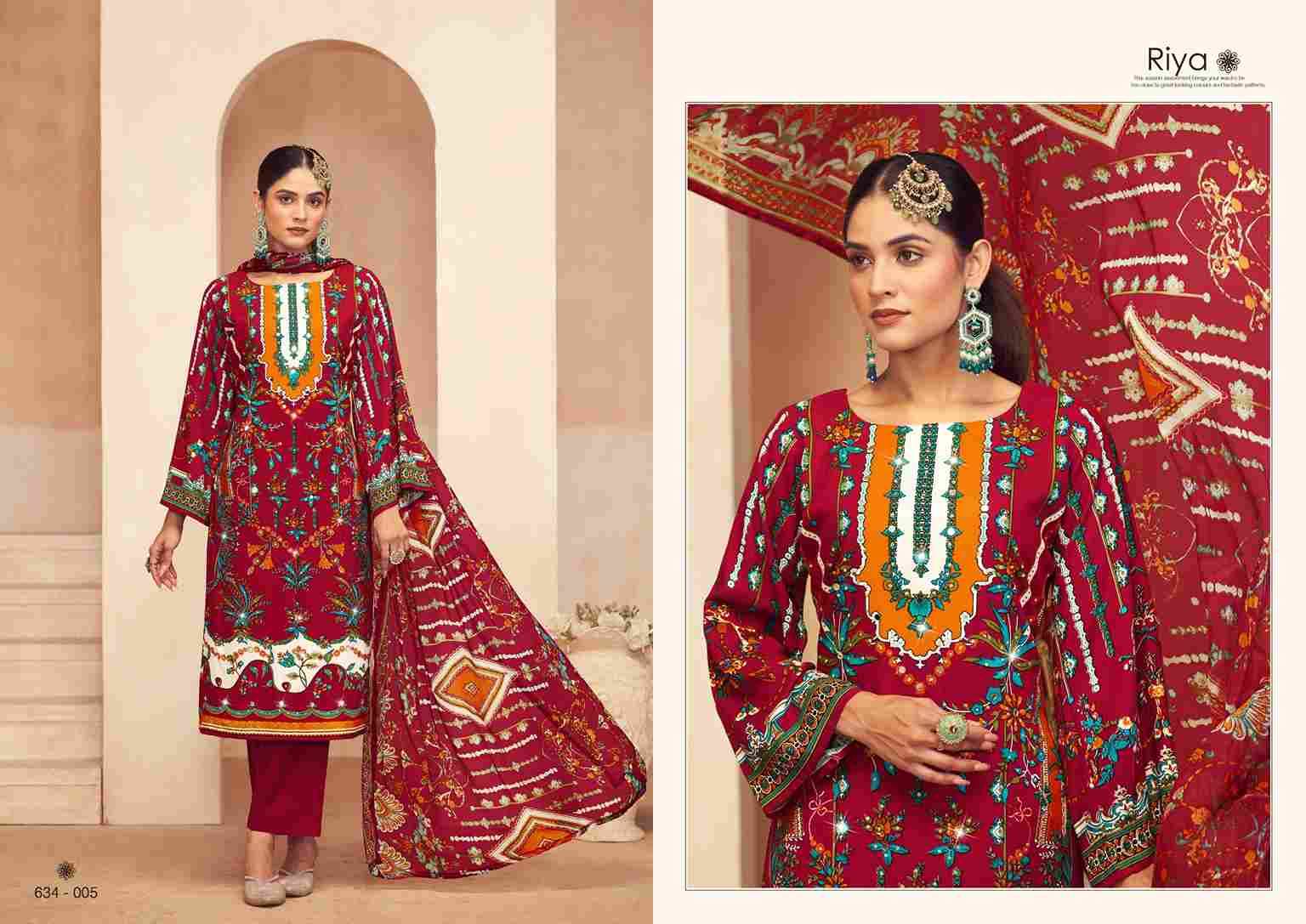 Riya By Zulfat 634-001 To 634-006 Series Beautiful Festive Suits Stylish Fancy Colorful Casual Wear & Ethnic Wear Pure Viscose Rayon Print Dresses At Wholesale Price