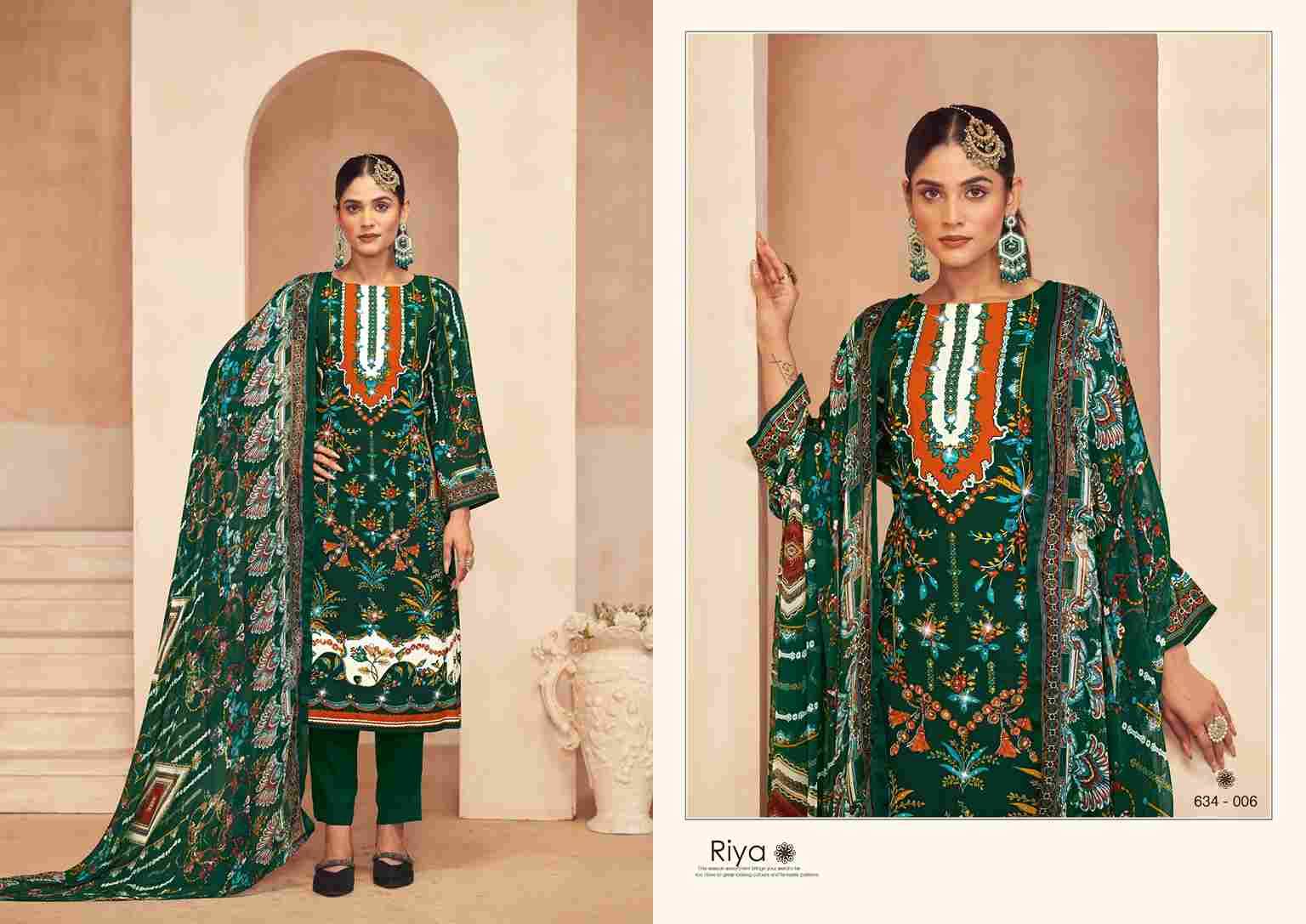 Riya By Zulfat 634-001 To 634-006 Series Beautiful Festive Suits Stylish Fancy Colorful Casual Wear & Ethnic Wear Pure Viscose Rayon Print Dresses At Wholesale Price