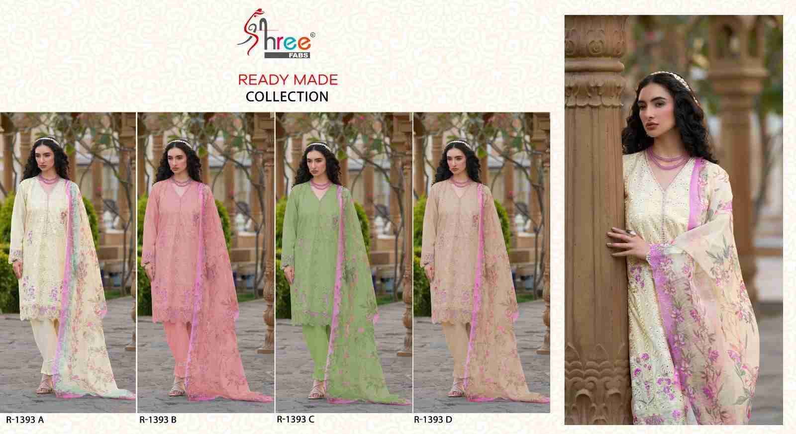 Shree Fabs Hit Design R-1393 Colours By Shree Fabs R-1393 -A To K-1393-D Series Designer Pakistani Suits Collection Beautiful Stylish Fancy Colorful Party Wear & Occasional Wear Cambric Lawn Cotton Dresses At Wholesale Price