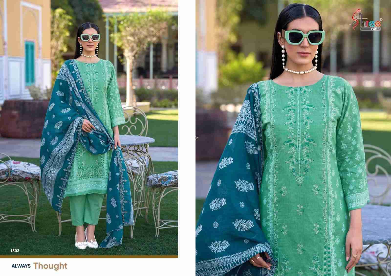 Bin Saeed Lawn Collection Vol-18 By Shree Fabs 1801 To 1806 Series Beautiful Pakistani Suits Colorful Stylish Fancy Casual Wear & Ethnic Wear Pure Cotton With Embroidered Dresses At Wholesale Price