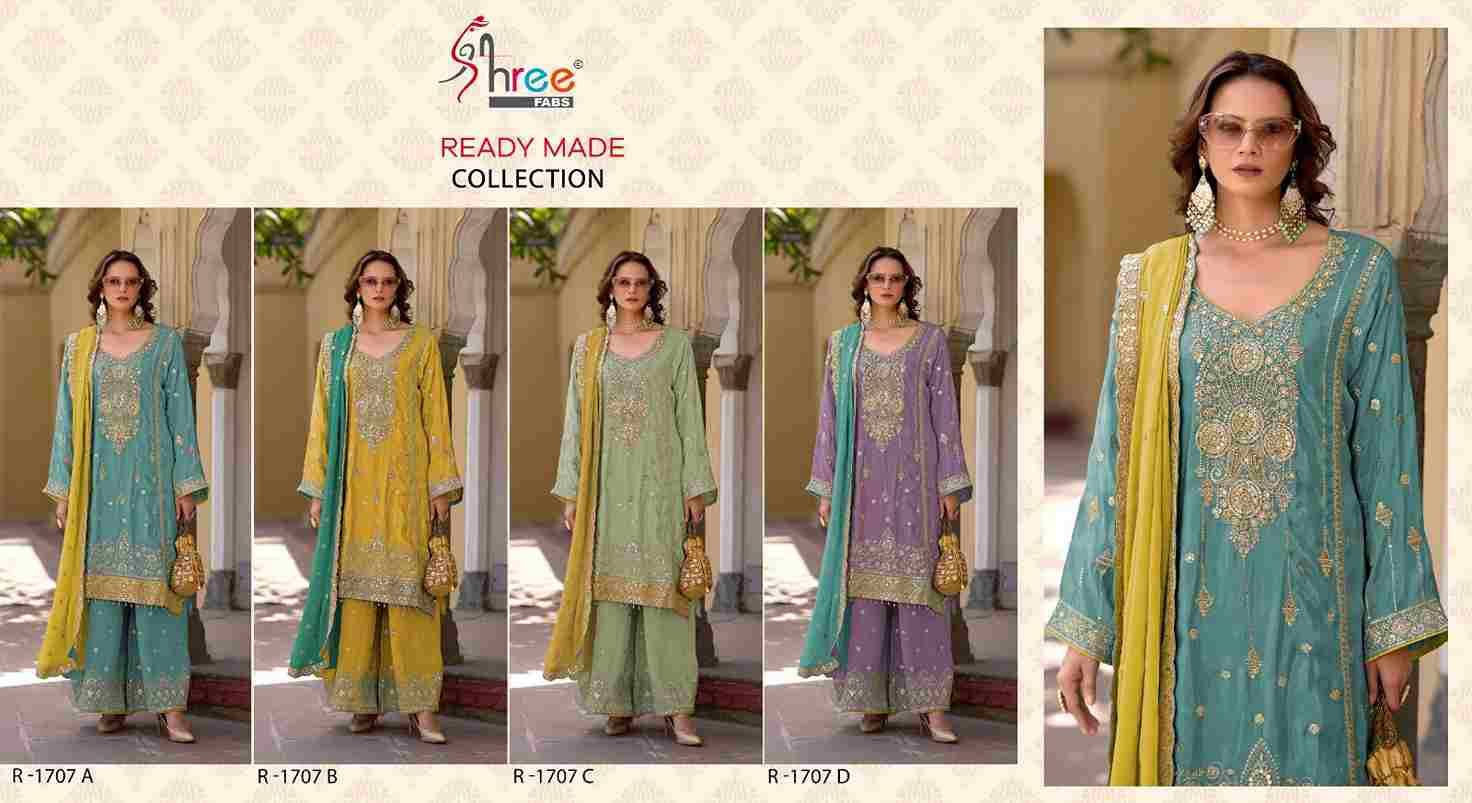 Shree Fabs Hit Design R-1707 Colours By Shree Fabs R-1707 -A To R-1707-D Series Beautiful Pakistani Suits Stylish Fancy Colorful Party Wear & Occasional Wear Viscose Embroidered Dresses At Wholesale Price