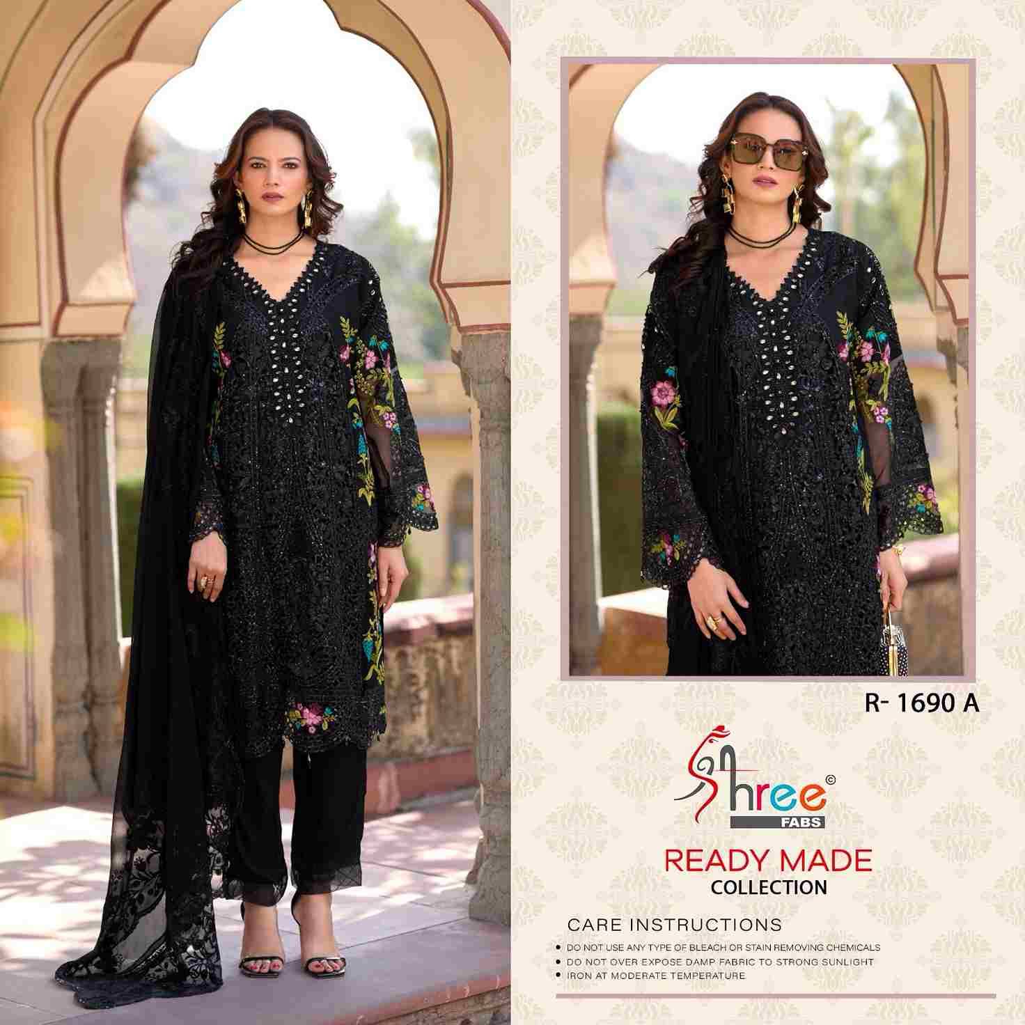 Shree Fabs Hit Design R-1690 Colours By Shree Fabs R-1690-A To R-1690-D Series Designer Pakistani Suits Collection Beautiful Stylish Fancy Colorful Party Wear & Occasional Wear Chiffon Dresses At Wholesale Price