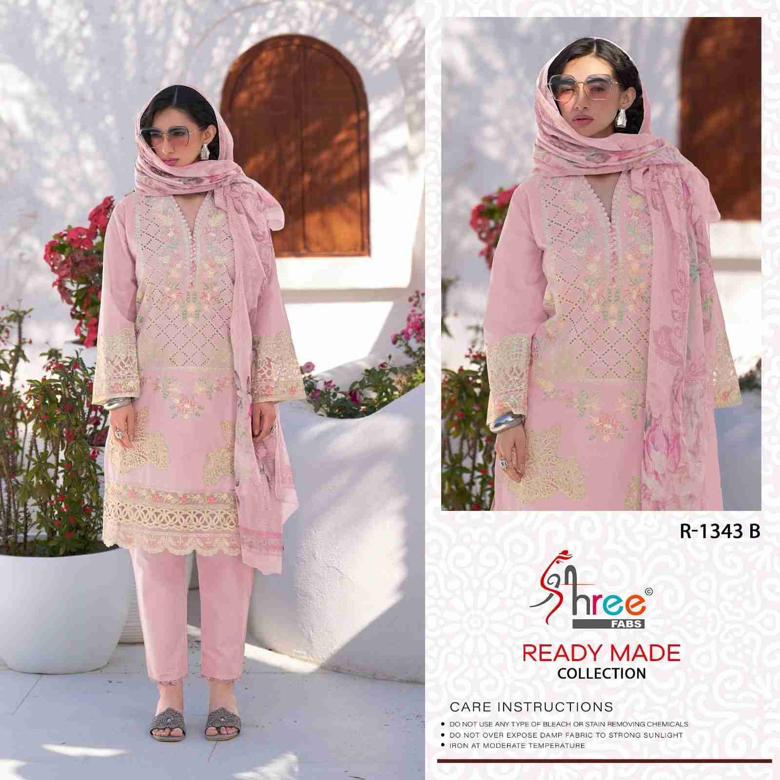 Shree Fabs Hit Design R-1343 Colours By Shree Fabs R-1343-A To R-1343-D Series Beautiful Pakistani Suits Stylish Fancy Colorful Party Wear & Occasional Wear Cambric Lawn Cotton Embroidered Dresses At Wholesale Price