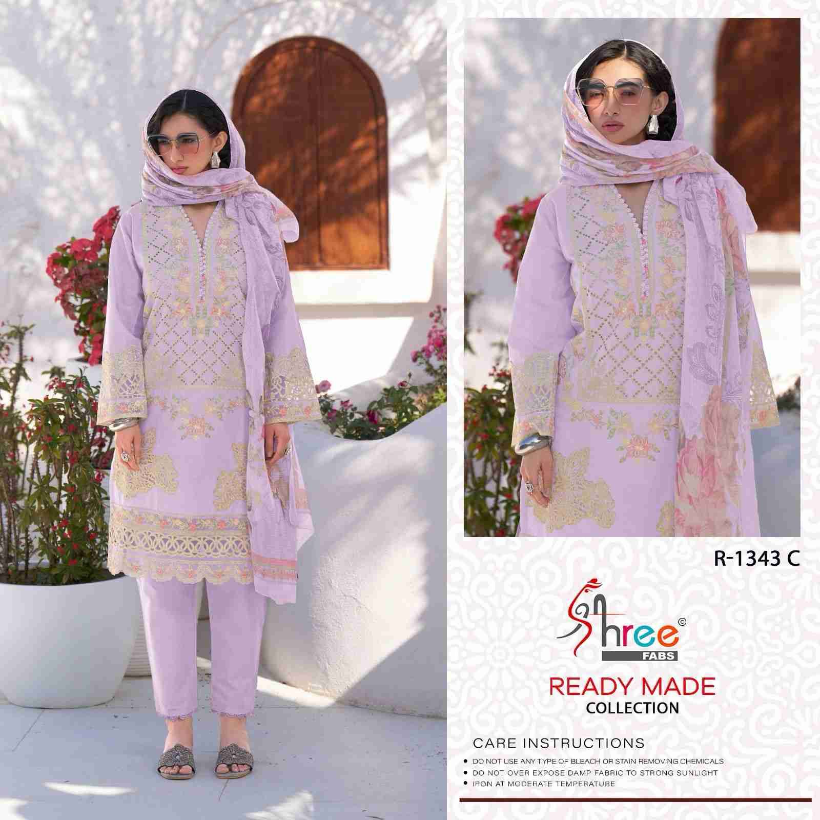 Shree Fabs Hit Design R-1343 Colours By Shree Fabs R-1343-A To R-1343-D Series Beautiful Pakistani Suits Stylish Fancy Colorful Party Wear & Occasional Wear Cambric Lawn Cotton Embroidered Dresses At Wholesale Price