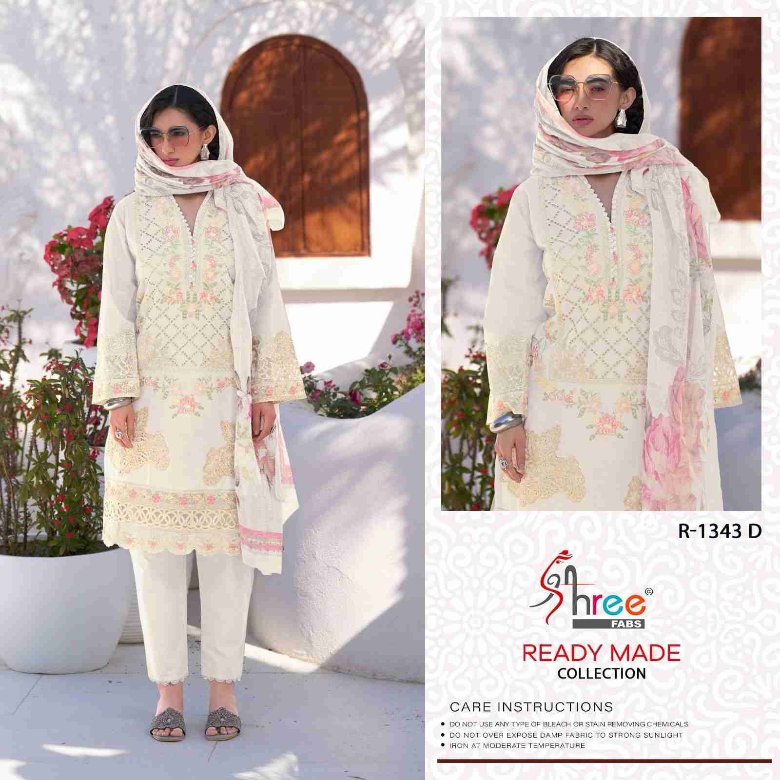 Shree Fabs Hit Design R-1343 Colours By Shree Fabs R-1343-A To R-1343-D Series Beautiful Pakistani Suits Stylish Fancy Colorful Party Wear & Occasional Wear Cambric Lawn Cotton Embroidered Dresses At Wholesale Price