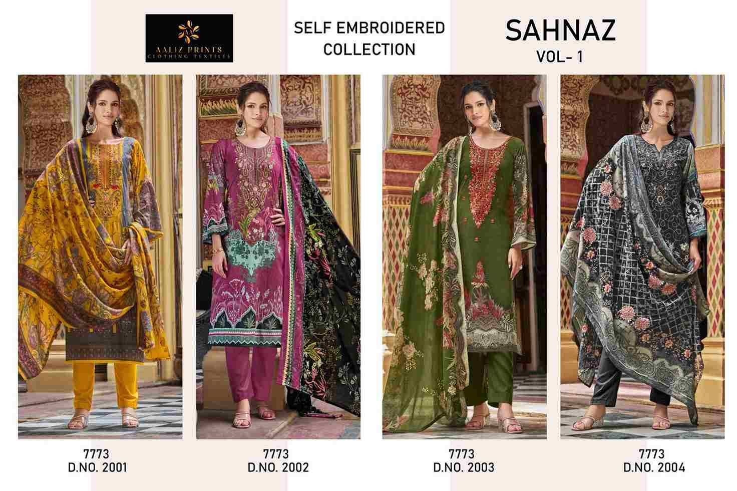 Sahnaz Vol-1 By Aaliz Prints 2001 To 2004 Series Beautiful Festive Suits Stylish Fancy Colorful Casual Wear & Ethnic Wear Cotton Digital Print Dresses At Wholesale Price