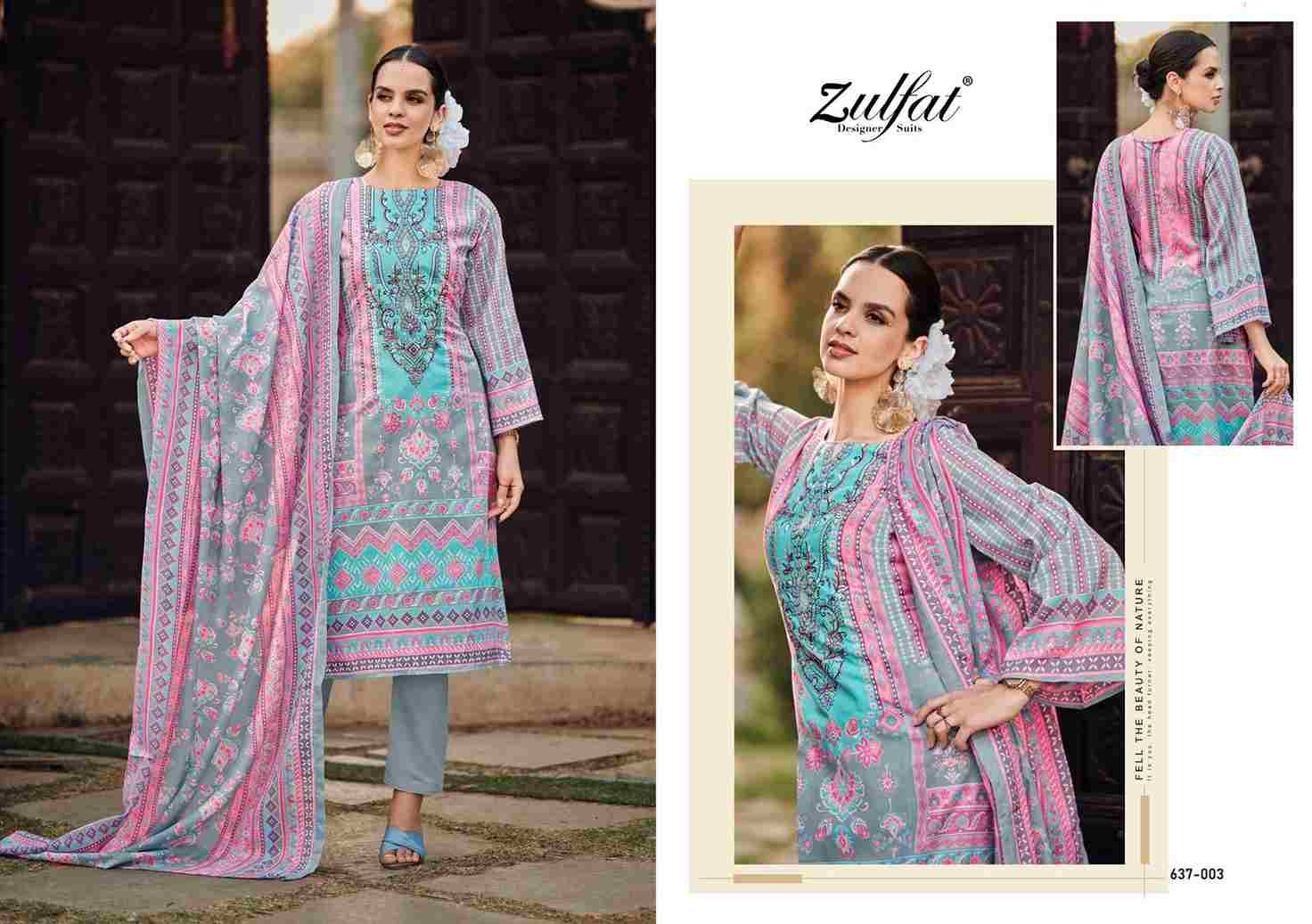 Gulnaaz Vol-2 By Zulfat 637-001 To 637-008 Series Beautiful Festive Suits Stylish Fancy Colorful Casual Wear & Ethnic Wear Pure Cotton Print Dresses At Wholesale Price