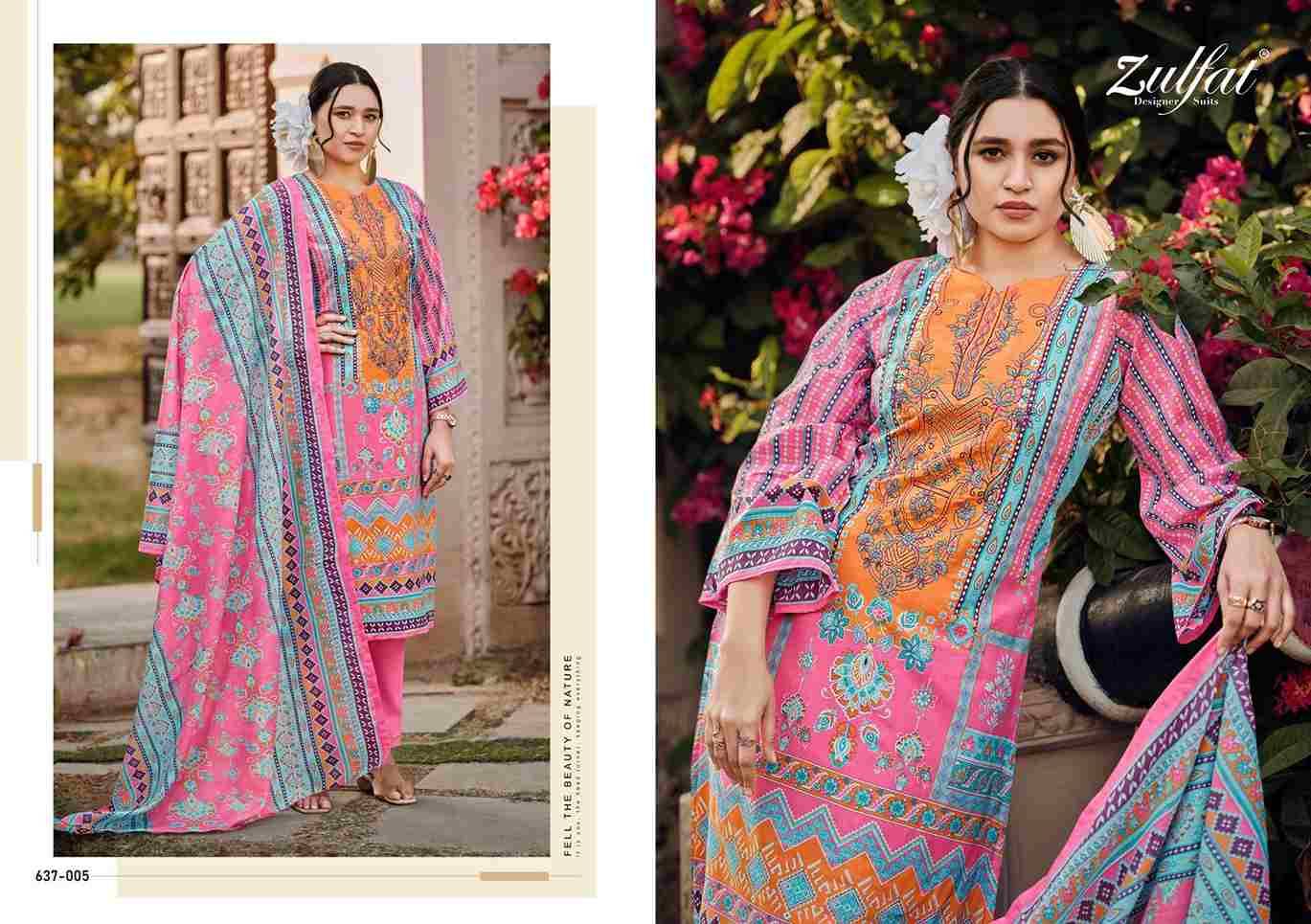 Gulnaaz Vol-2 By Zulfat 637-001 To 637-008 Series Beautiful Festive Suits Stylish Fancy Colorful Casual Wear & Ethnic Wear Pure Cotton Print Dresses At Wholesale Price