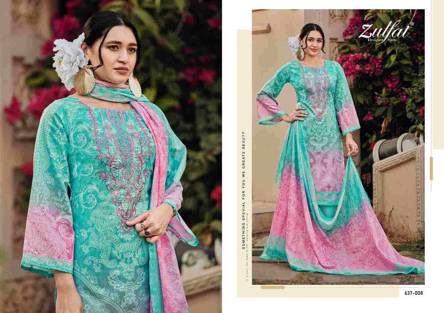 Gulnaaz Vol-2 By Zulfat 637-001 To 637-008 Series Beautiful Festive Suits Stylish Fancy Colorful Casual Wear & Ethnic Wear Pure Cotton Print Dresses At Wholesale Price