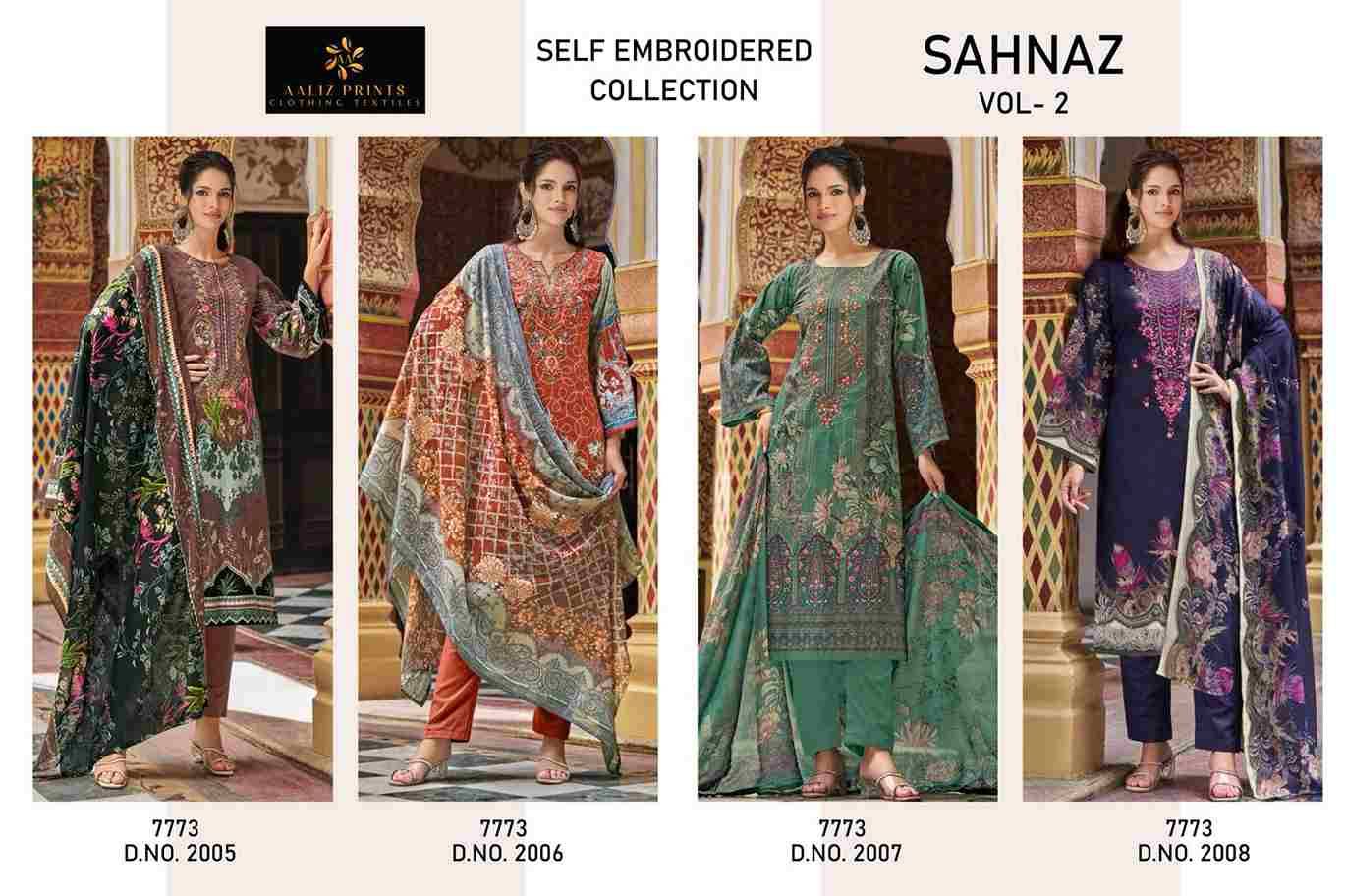 Sahnaz Vol-2 By Aaliz Prints 2005 To 2008 Series Beautiful Festive Suits Stylish Fancy Colorful Casual Wear & Ethnic Wear Cotton Digital Print Dresses At Wholesale Price