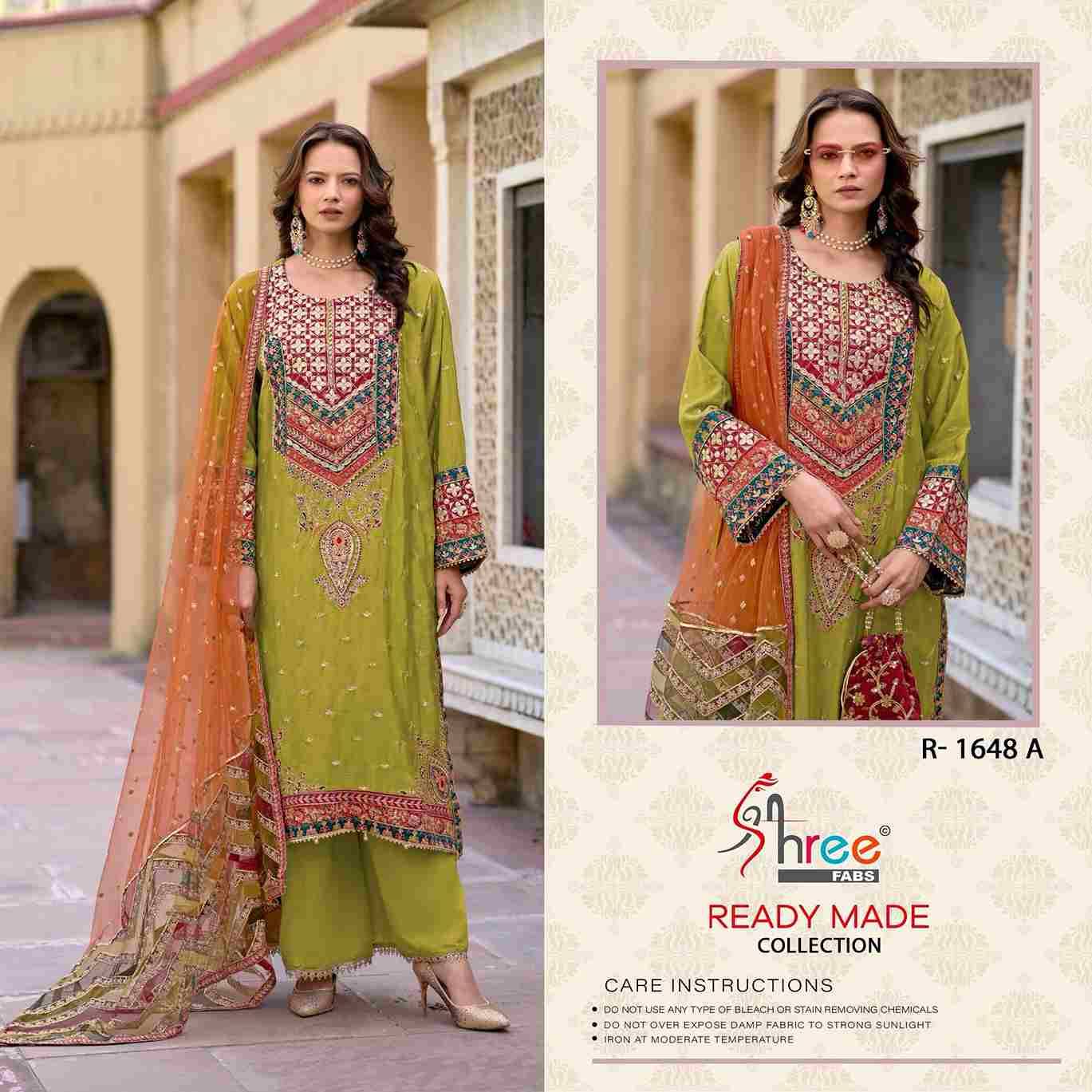 Shree Fabs Hit Design R-1648 Colours By Shree Fabs R-1648-A To R-1648-D Series Designer Pakistani Suits Collection Beautiful Stylish Fancy Colorful Party Wear & Occasional Wear Chinnon Kurtis With Bottom At Wholesale Price