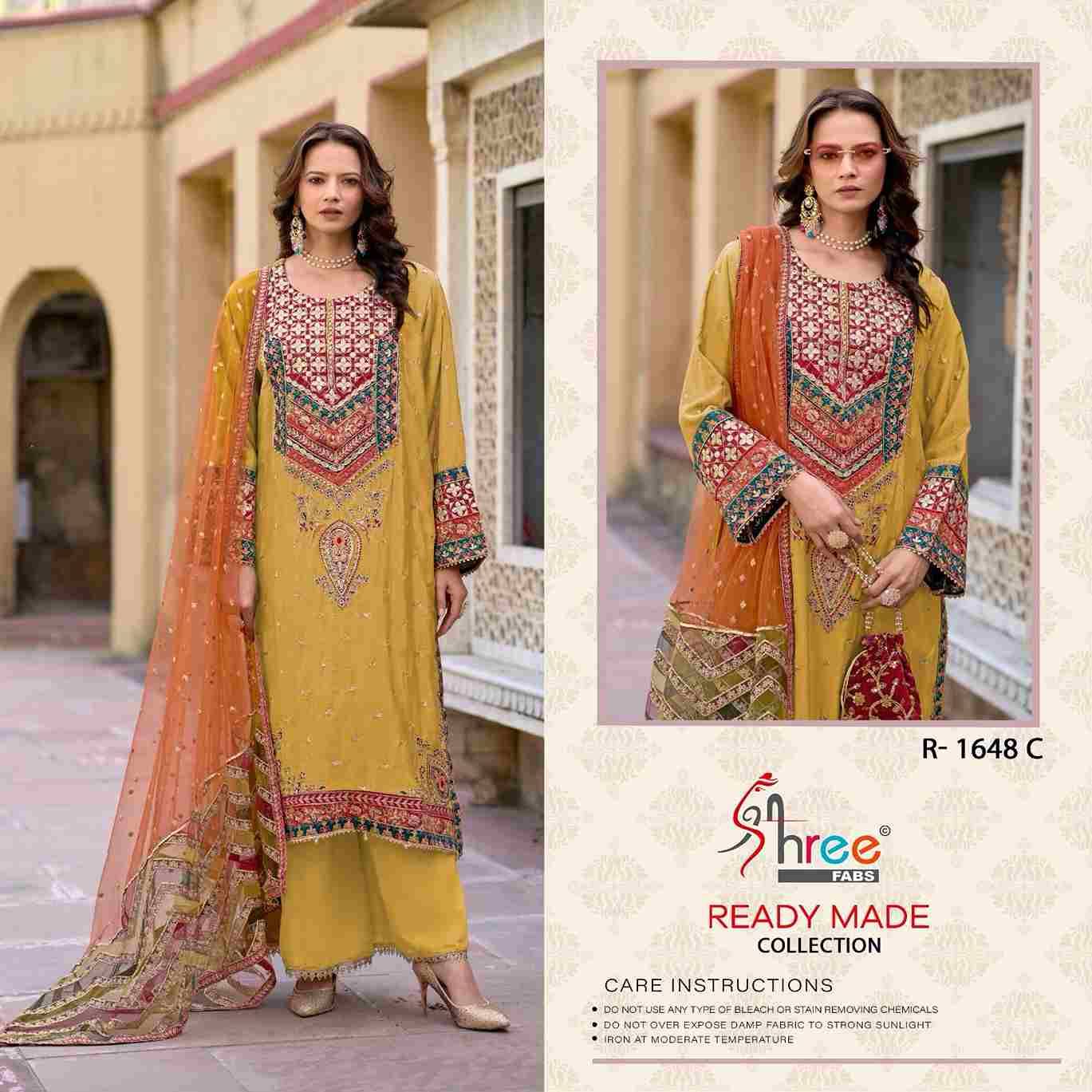 Shree Fabs Hit Design R-1648 Colours By Shree Fabs R-1648-A To R-1648-D Series Designer Pakistani Suits Collection Beautiful Stylish Fancy Colorful Party Wear & Occasional Wear Chinnon Kurtis With Bottom At Wholesale Price