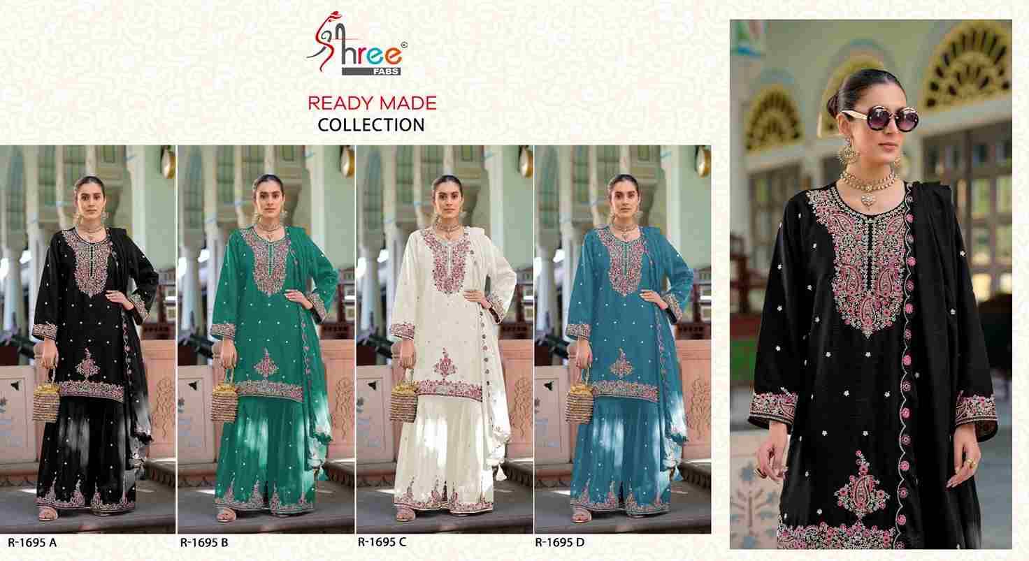 Shree Fabs Hit Design R-1695 Colours By Shree Fabs R-1695-A To R-1695-D Series Designer Pakistani Suits Collection Beautiful Stylish Fancy Colorful Party Wear & Occasional Wear Chinnon Dresses At Wholesale Price